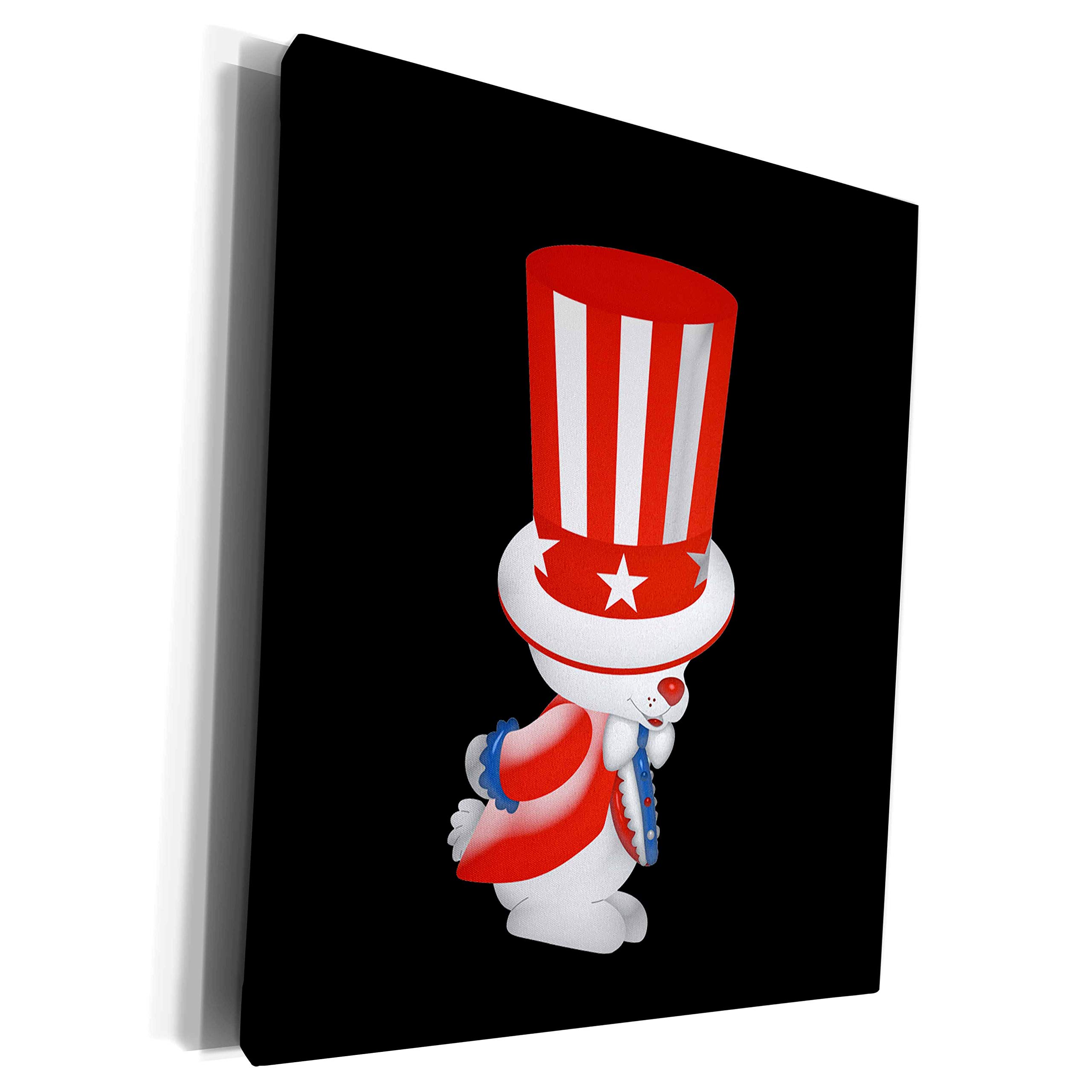 3dRose Museum Grade Canvas Wrap - Cute Little Bear in Patriotic Top Hat with Coat and Tails - High Quality Wall Art Decor for Living Room, Bedroom, Office