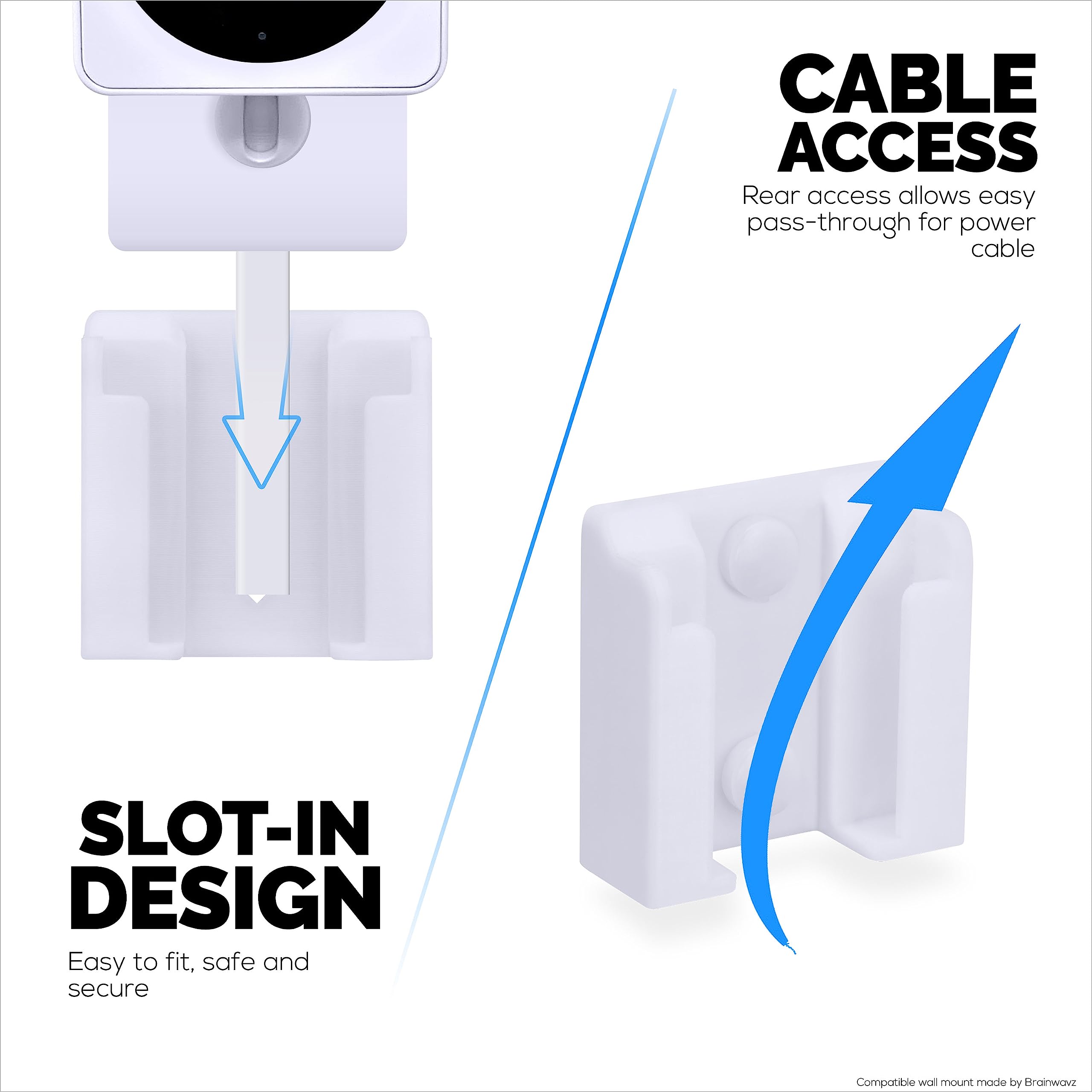 2 Pack White Adhesive Wall Mount for WYZE Cam OG Indoor/Outdoor 1080p Wi-Fi Security Camera - Easy Install Camera Holder Bracket, Reduce Blind Spots & Clutter - Perfect for Home, Office & Garage Surveillance