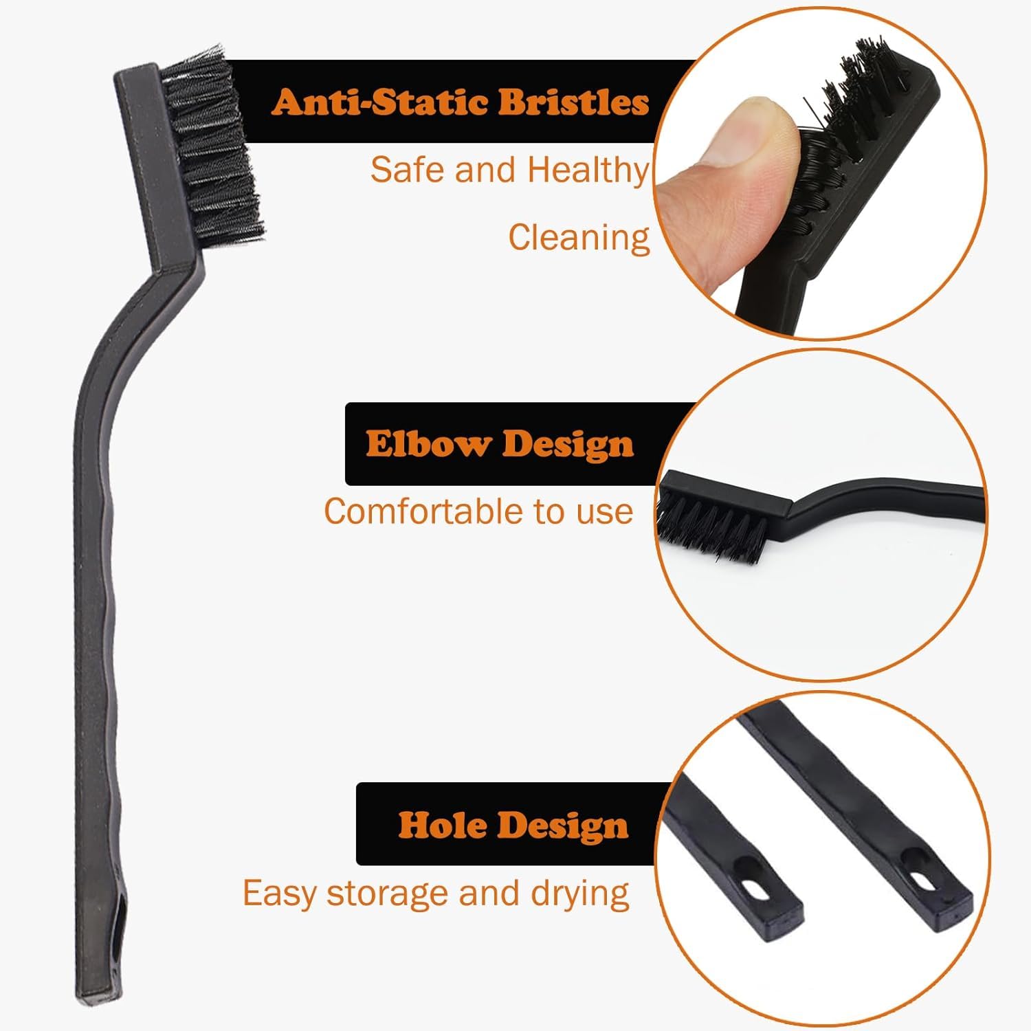 SCHOFIC ESD Safe Anti Static Toothbrush Shape Cleaning Brush (WT-01) - Perfect for Electronics, PCBs, and Sensitive Components - Pack of 1