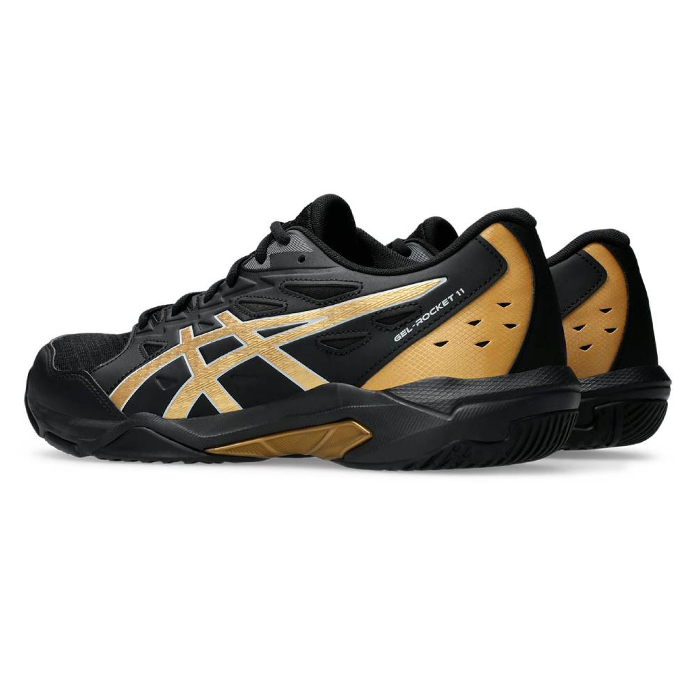 ASICS Gel Rocket 11 Wide Men's Volleyball Shoes - Indoor Court Shoes for Badminton, Squash & Tennis - Non-Marking Rubber Sole (Black/Piedmont Grey) - Perfect for Gym, Sports & Casual Wear