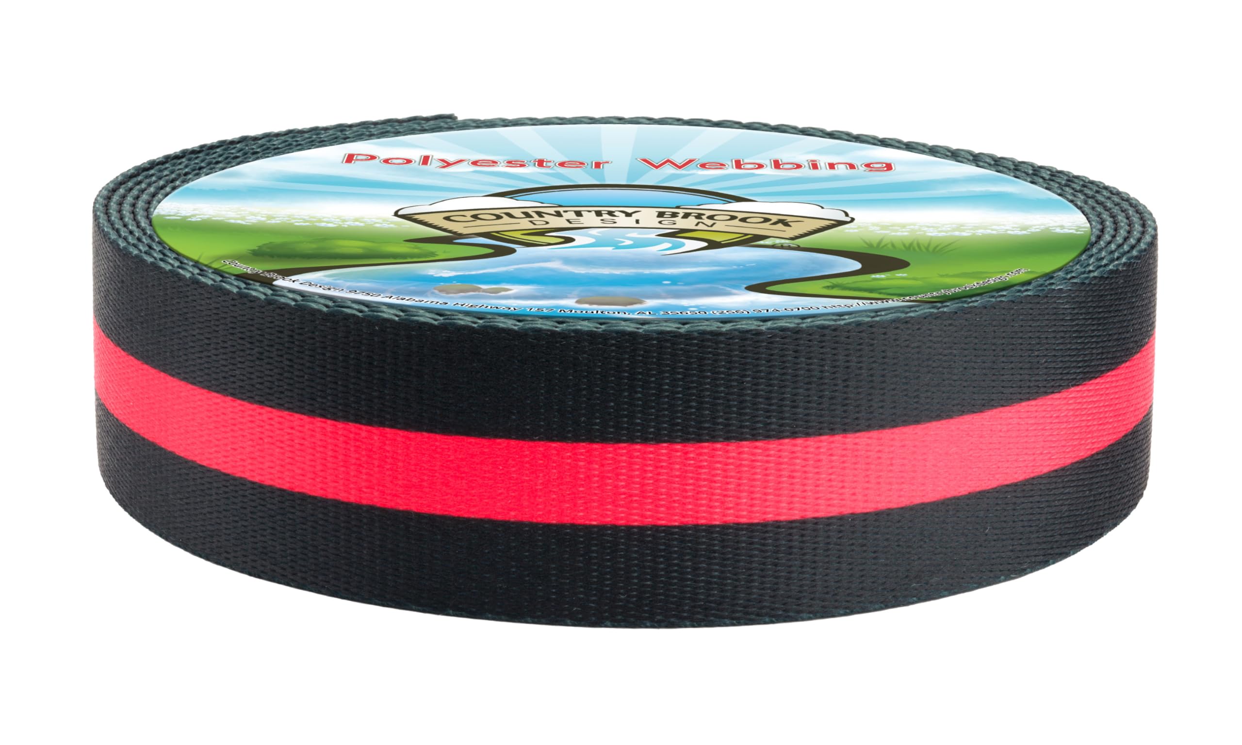 Country Brook Design - Thin Red Line Polyester Webbing for Firefighter Support, First Responder Gear & Patriotic Accessories | Durable, Lightweight & Versatile for Bags, Keychains & DIY Projects