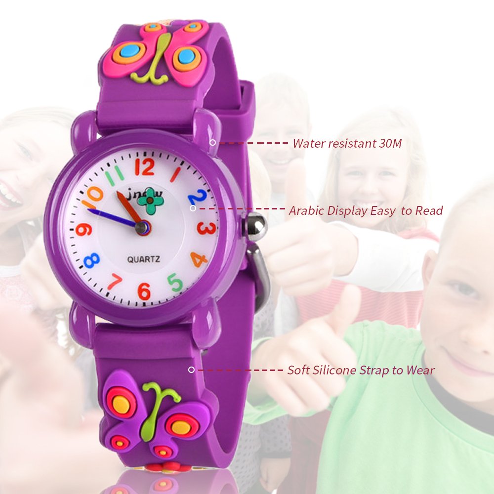 **3D Cartoon Waterproof Kids Watch for Girls Ages 3-8 - Cute & Durable Toddler Watch - Perfect Birthday Gift for Girls - Ideal for Swimming, Outdoor Play & Daily Use**