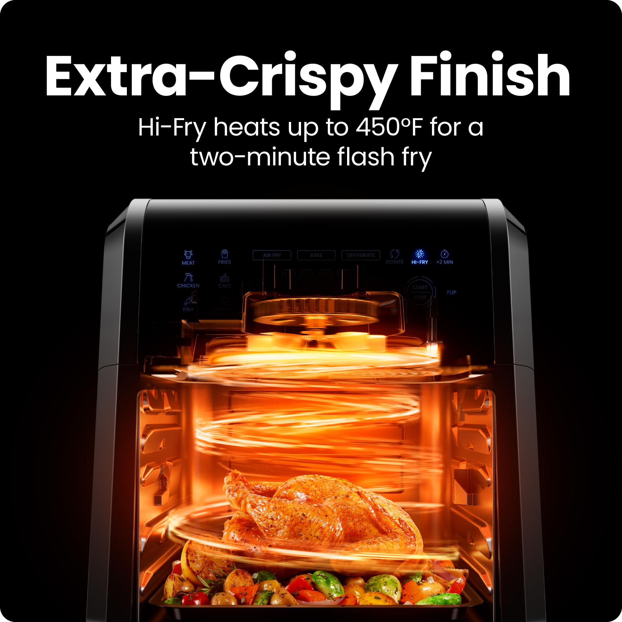 Chefman 12-Quart 6-in-1 Air Fryer Oven with Digital Timer & Touchscreen - Large Family Size Countertop Convection Oven, 12 Presets, Dishwasher-Safe Parts - Perfect for Healthy Cooking, Meal Prep & Family Gatherings