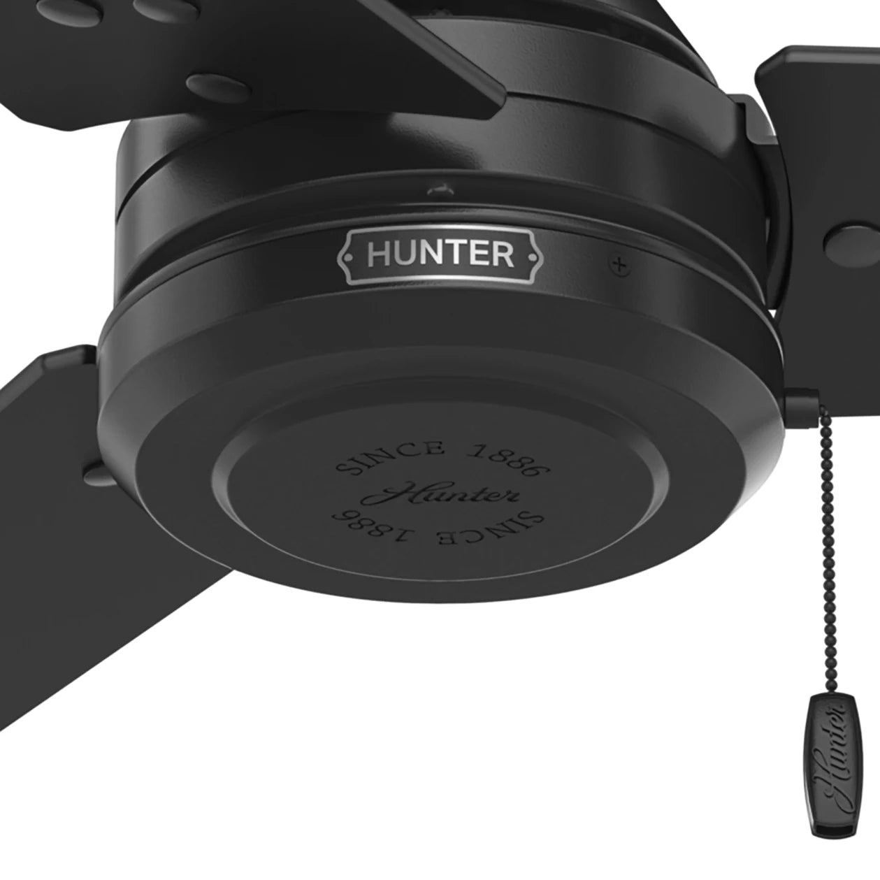 Hunter 52 Inch Cassius Matte Black Outdoor Ceiling Fan with LED Light - Damp Rated for Patio, Porch, Deck & Backyard - Energy Efficient & Quiet DC Motor - Modern Matte Black Finish