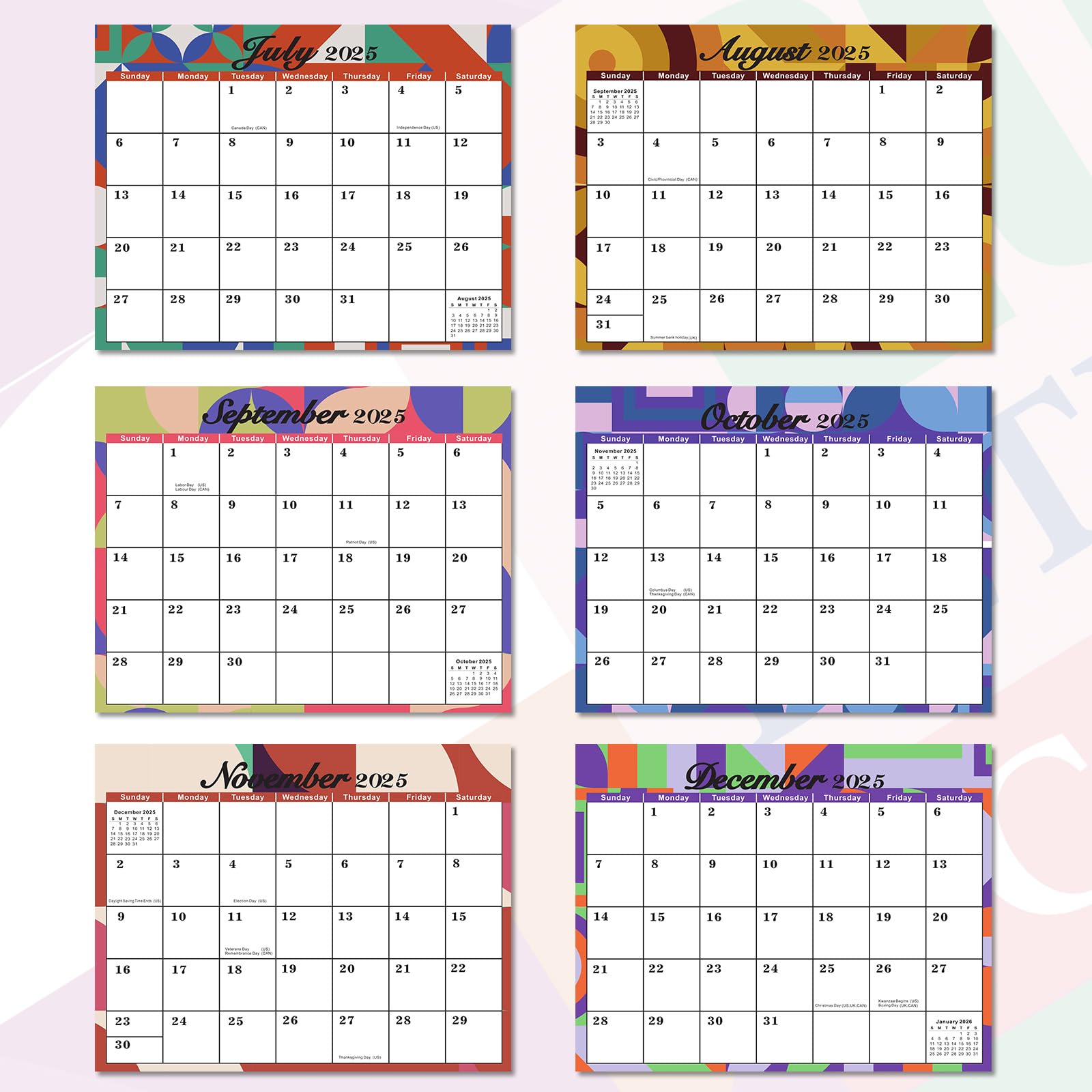 2025 Magnetic Refrigerator Calendar - 12 Month View, Retro Style Family Organizer with Event & Appointment Reminders - Perfect for Kitchen, Office & Home Planning
