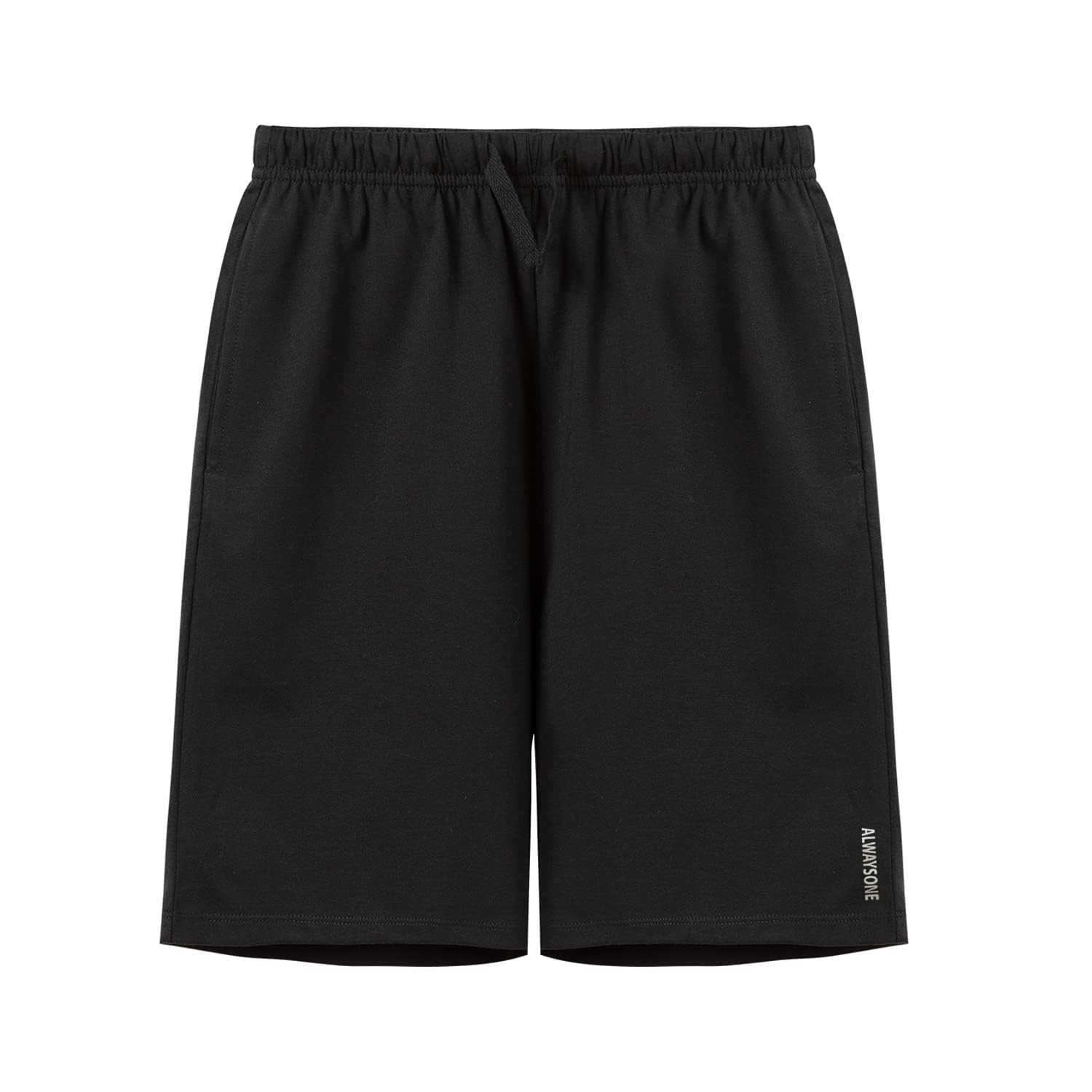 ALWAYSONE Kids Cotton Sweat Sport Shorts with Drawstring - Soft Jersey Athletic Shorts for Boys & Girls Ages 3-12 - Perfect for Playground, Gym & Outdoor Activities
