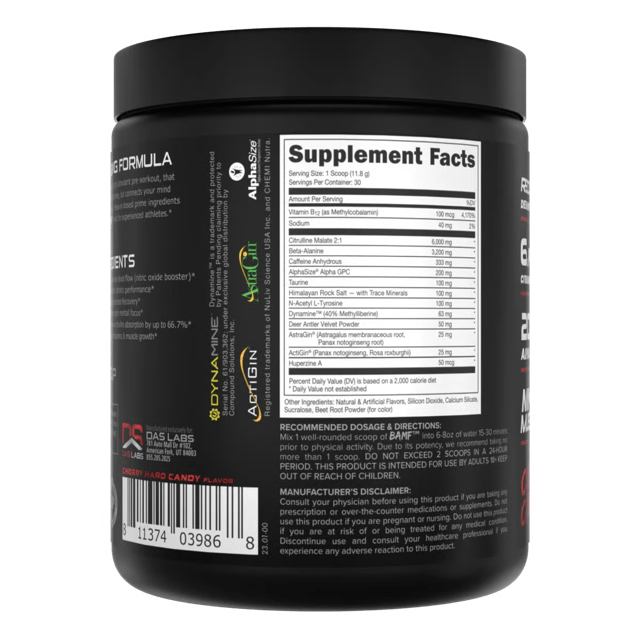 Bucked Up BAMF Nootropic High-Stimulant Pre-Workout Powder - Boost Energy, Focus & Performance for Intense Gym Sessions & Athletic Training
