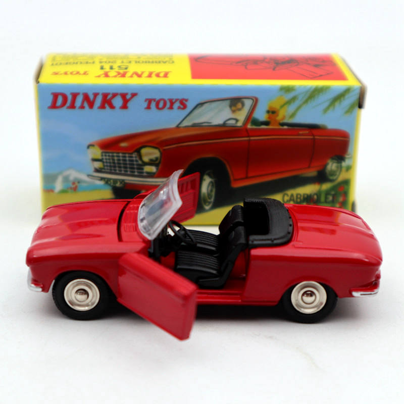 Atlas 1:43 Scale Dinky Toys 511 Peugeot 204 Cabriolet Red Diecast Model Car - Limited Edition Collectible Toy Gift for Adults & Kids | Perfect for Display, Car Enthusiast Collections, and Birthday Presents