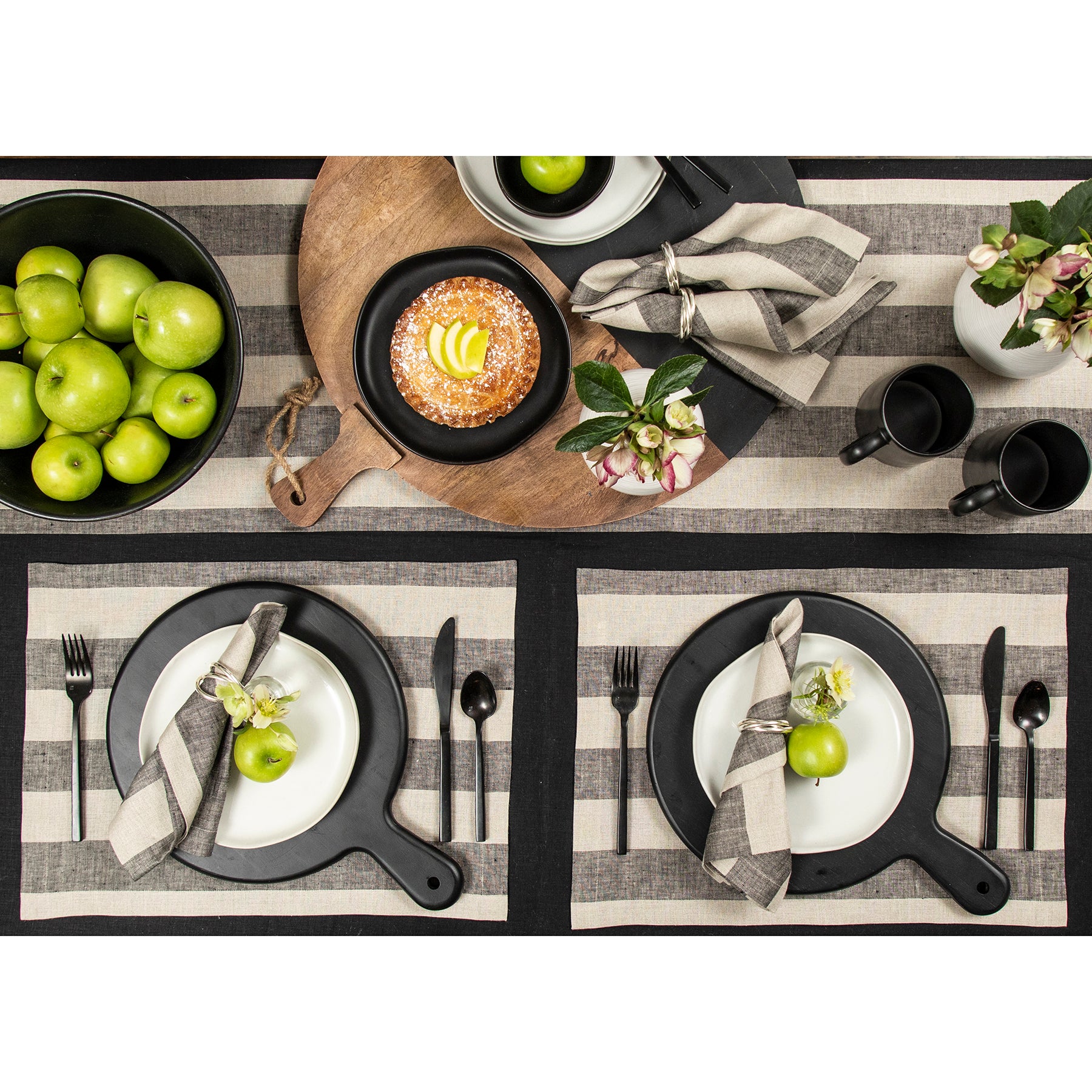 Premium Cabana Stripe Cotton Placemats Set of 4 - Waterproof & Washable Table Mats for Dining, Kitchen, and Outdoor Patio Decor