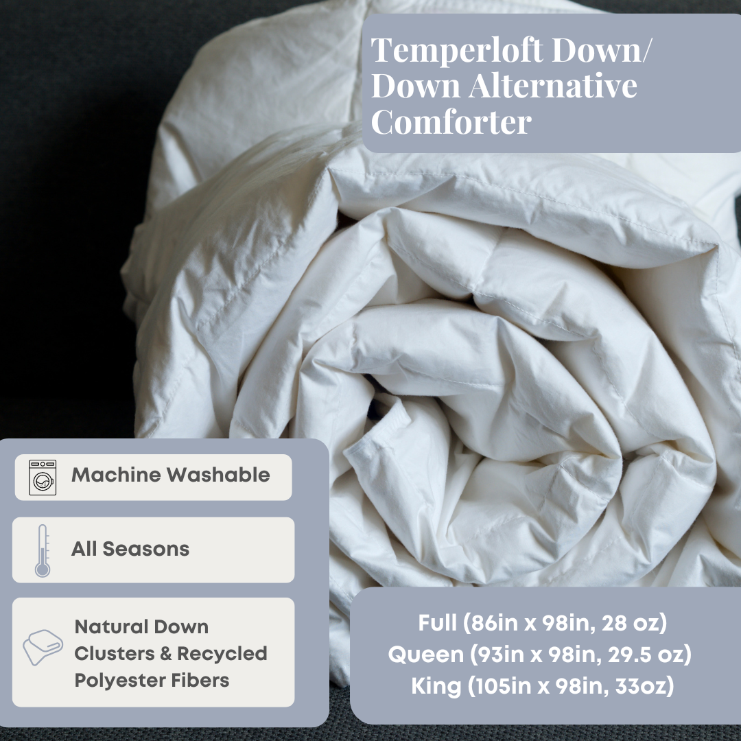 Premium Temperloft Down & Down Alternative Comforter - Ultra Soft Hotel Quality Bedding for All Seasons | Perfect for Master Bedrooms, Guest Rooms & Luxury Hotels