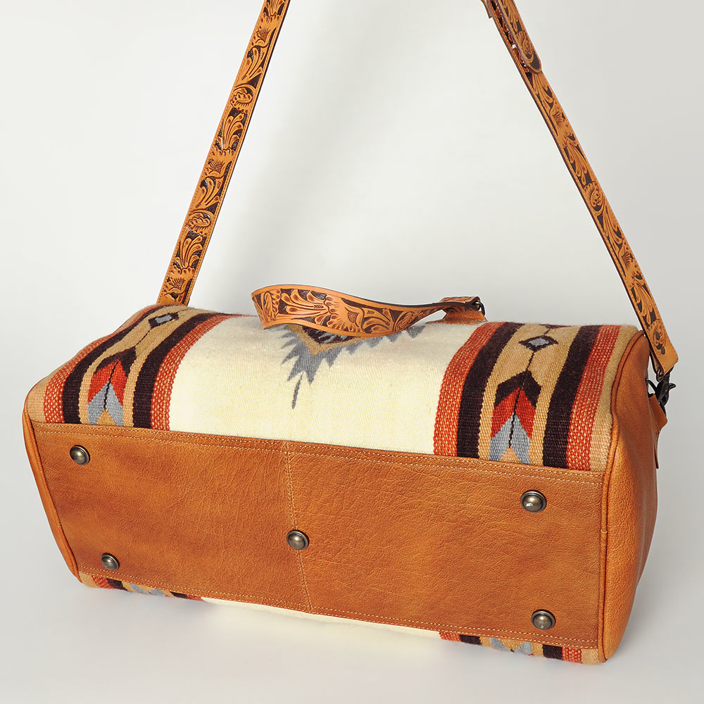Genuine Leather Western Handbag for Women - American Darling Hand Tooled Saddle Blanket Purse | Perfect for Cowgirl Fashion, Rodeo Events & Country Style Outfits