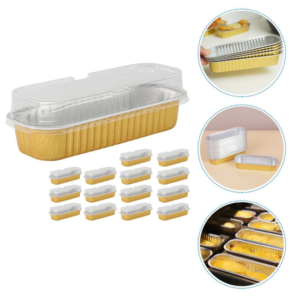 50Pcs Aluminum Mini Disposable Loaf Pans with Lids - Oblong Foil Baking Pans for Toaster Oven, Bread, Food Storage - Perfect for Catering, Party, BBQ & Meal Prep