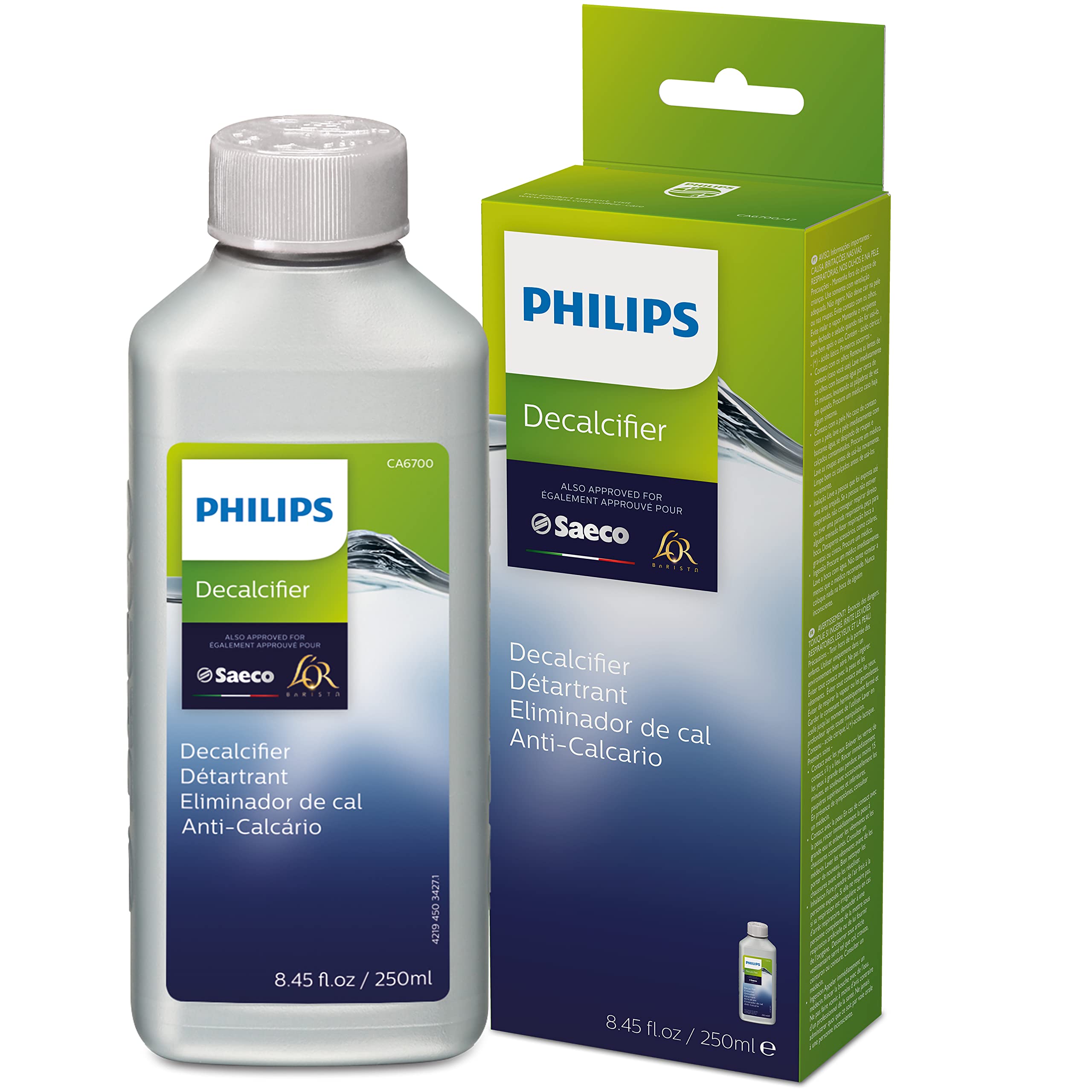 Philips Original Espresso Machine Descaler (CA6700/47) - 250ml Bottle for Coffee Maker Maintenance | Extends Appliance Lifespan | Perfect for Home & Professional Use in Kitchens & Coffee Shops
