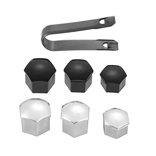 Universal 19mm Car Wheel Nut Covers - Silver Bolt Caps & Tyre Dust Screw Protectors (20pcs/Set) - Perfect for Alloy Wheel Protection & Custom Car Styling