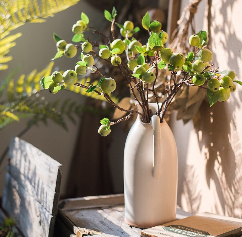 Artificial Green Apple Branch - Modern Floral Centerpiece for Dining Table, Home Decor, Wedding & Party Decoration - Faux Fruit Arrangement Ideas for Elegant Interior Design