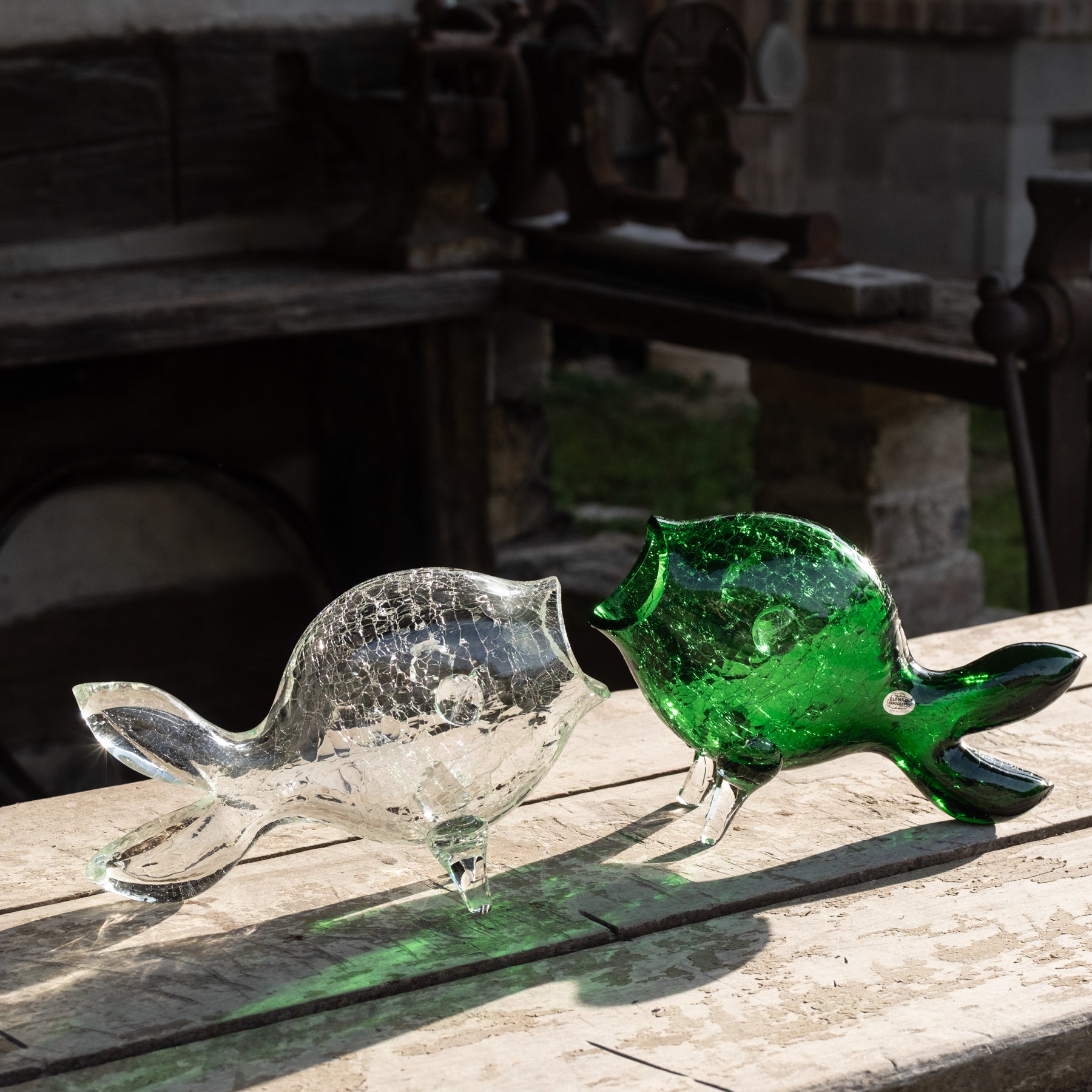5433C Crackled Fish Crystal Pendant - Handmade Glass Jewelry for Women, Unique Gift for Her - Perfect for Parties, Weddings & Special Occasions