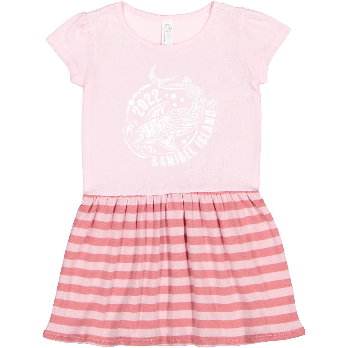 Inktastic 2022 Sanibel Island Shark Toddler Dress - Cute & Comfortable Summer Outfit for Girls, Perfect for Beach Trips, Vacations & Outdoor Play