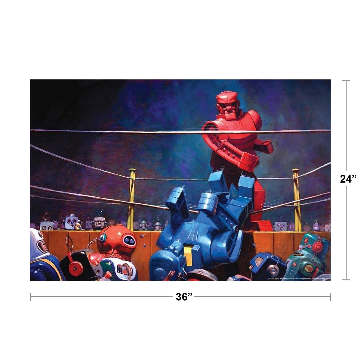 Eric Joyner Robots Final Blow Famous TV Show Wall Art Print Poster 36x24 - Perfect for Living Room, Bedroom & Office Decor