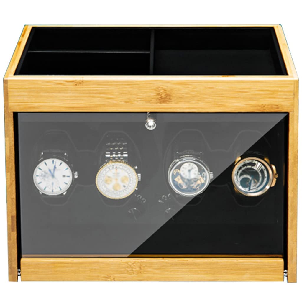 Premium Glass Watch Display Case - Automatic Rotating Watch Winder for Mechanical Watches, Multi-Function Storage Box with LED Lights (Beige, 29x17.5x23cm) - Perfect for Watch Collectors & Luxury Watch Storage at Home/Office