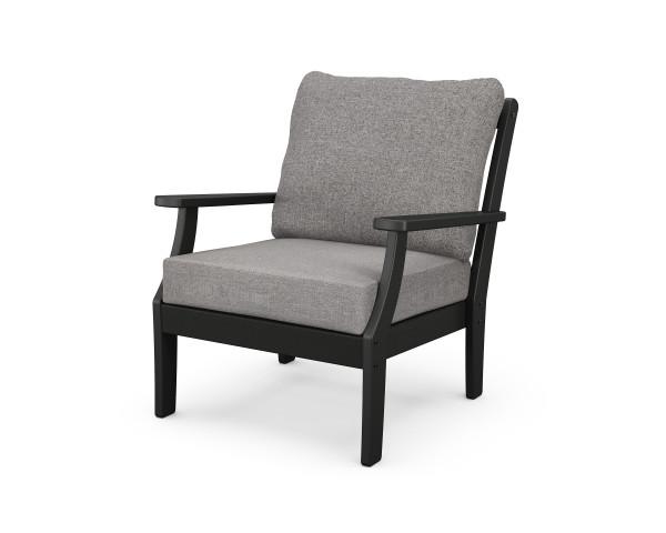 Polywood Black Braxton Deep Seating Chair - Weather-Resistant Outdoor Furniture for Patio, Garden & Poolside Relaxation