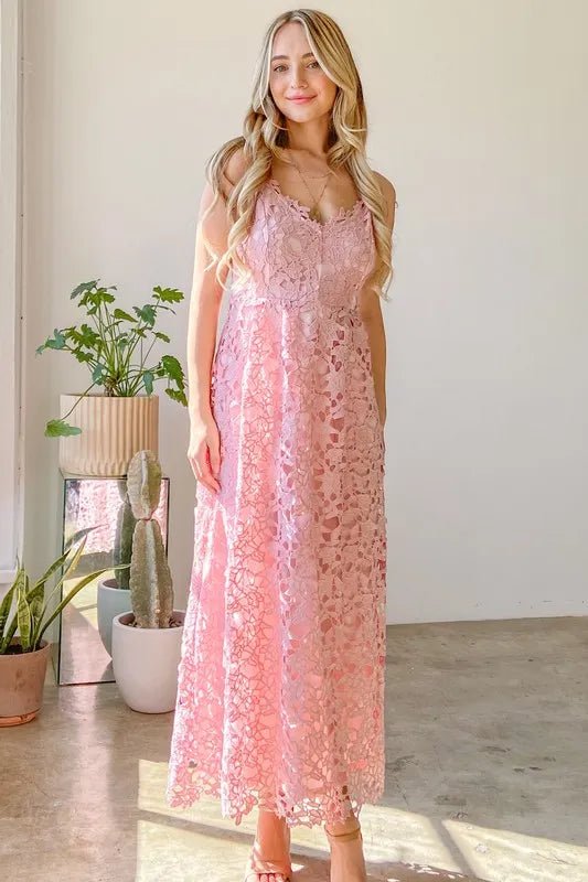 Elegant Lace Maxi Cami Dress for Women - Perfect for Weddings, Parties & Special Occasions | Flowy Boho Summer Dress for Beach Vacations & Date Nights