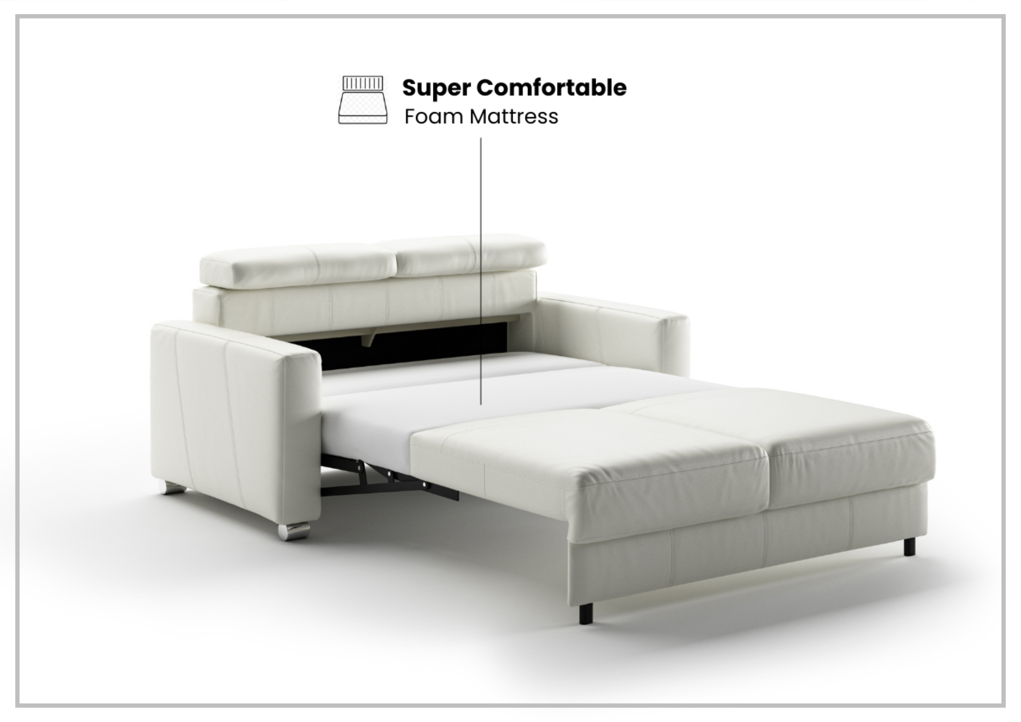 Luonto West Level 2 Seater Queen Loveseat Sleeper Sofa Bed - Convertible Comfort for Small Spaces, Guest Rooms & Apartments