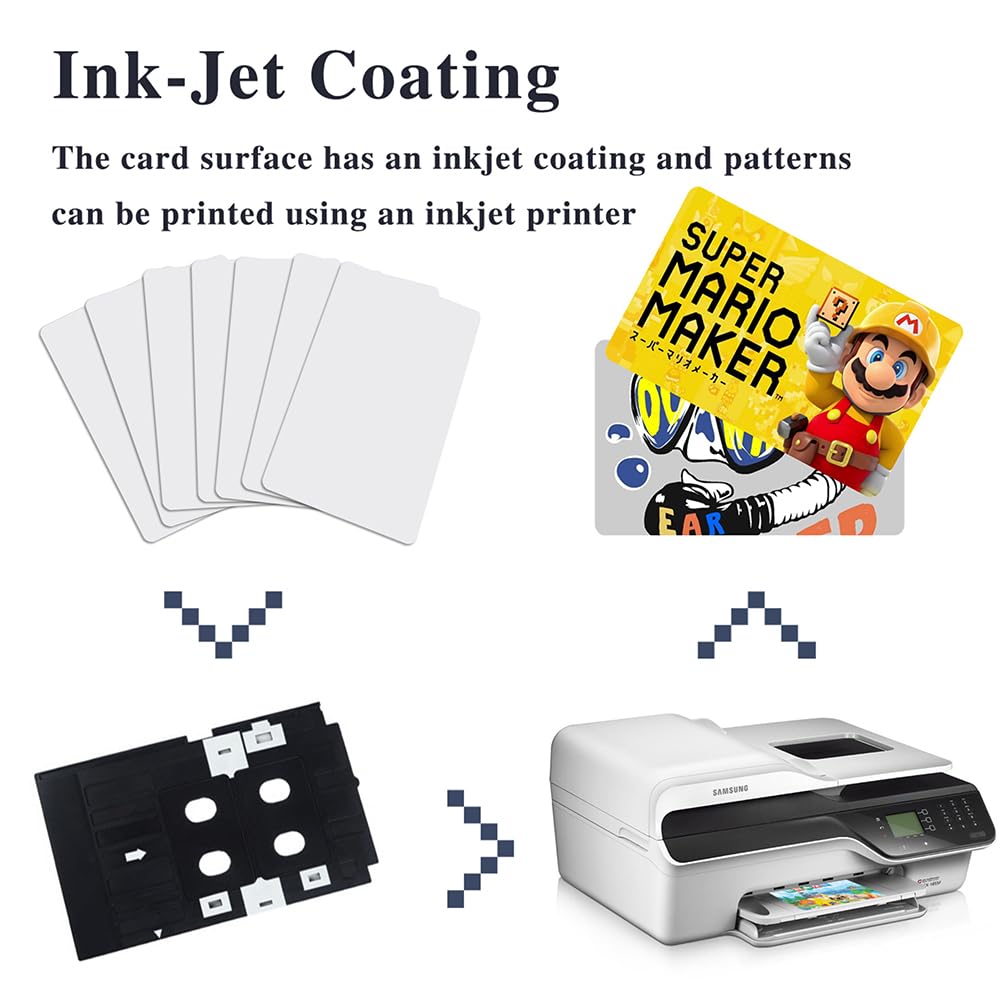 20 Pack Programmable PVC NFC Cards - NTAG215 & CR80 Compatible with Epson Canon Inkjet Printers for Contactless Payments, Digital Business Cards & Smart Home Automation