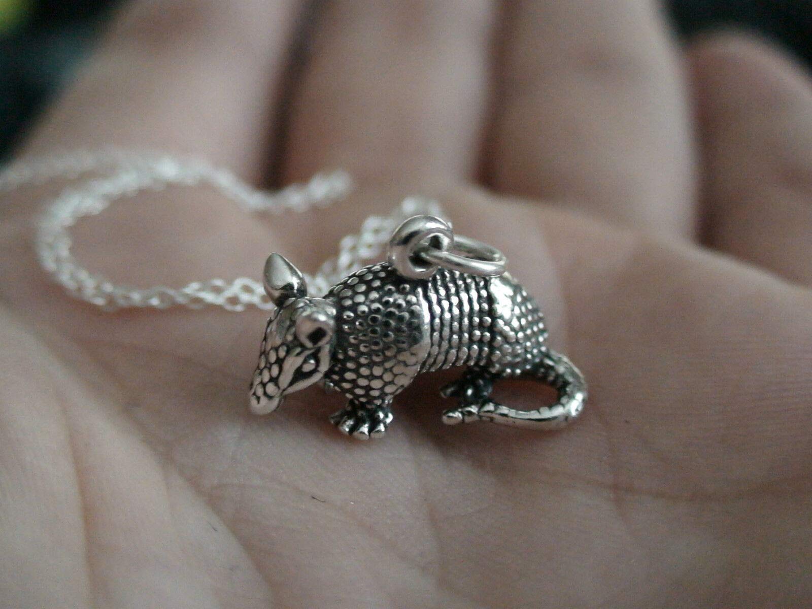Armadillo Statement Chunky Pendant Rhinestone Necklace for Women - Silver Texas Animal Charm Jewelry | Perfect for Western Fashion, Desert Themed Parties & Cowgirl Outfits
