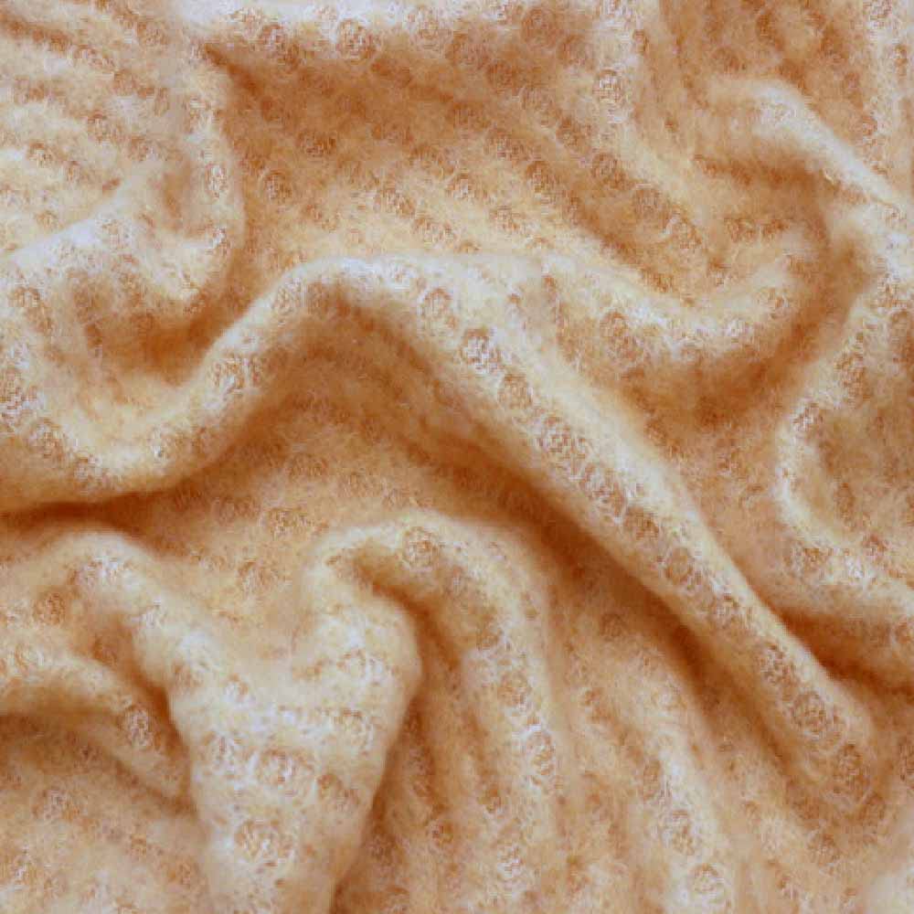 Toast Chambray Waffle Brush Poly Rayon Spandex Knit Fabric - Soft Stretch Textile for DIY Clothing, Home Decor & Craft Projects