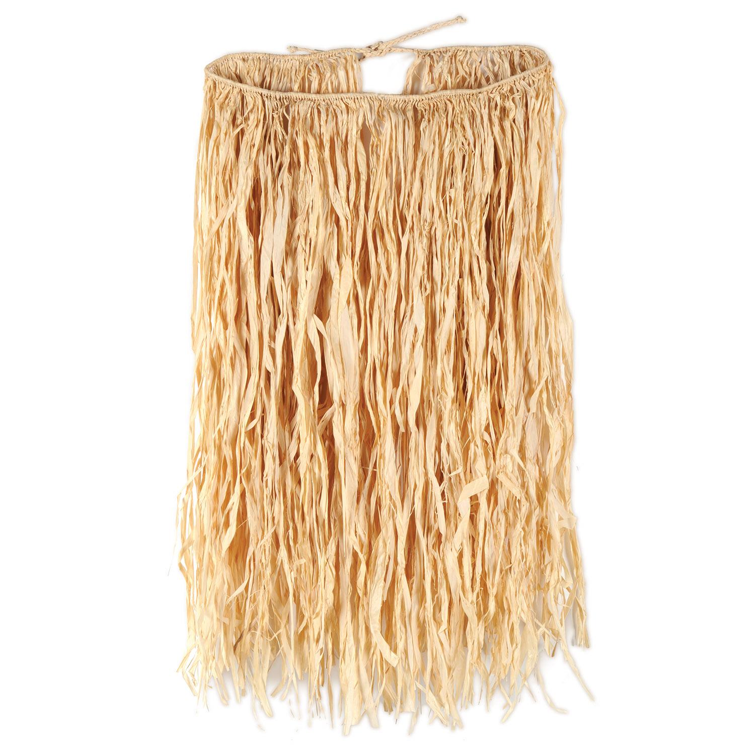 12 Pack Beistle Luau Party Adult Raffia Hula Skirt - Natural Color (32W x 30L) - Perfect for Hawaiian Themed Parties, Costumes, and Tropical Events