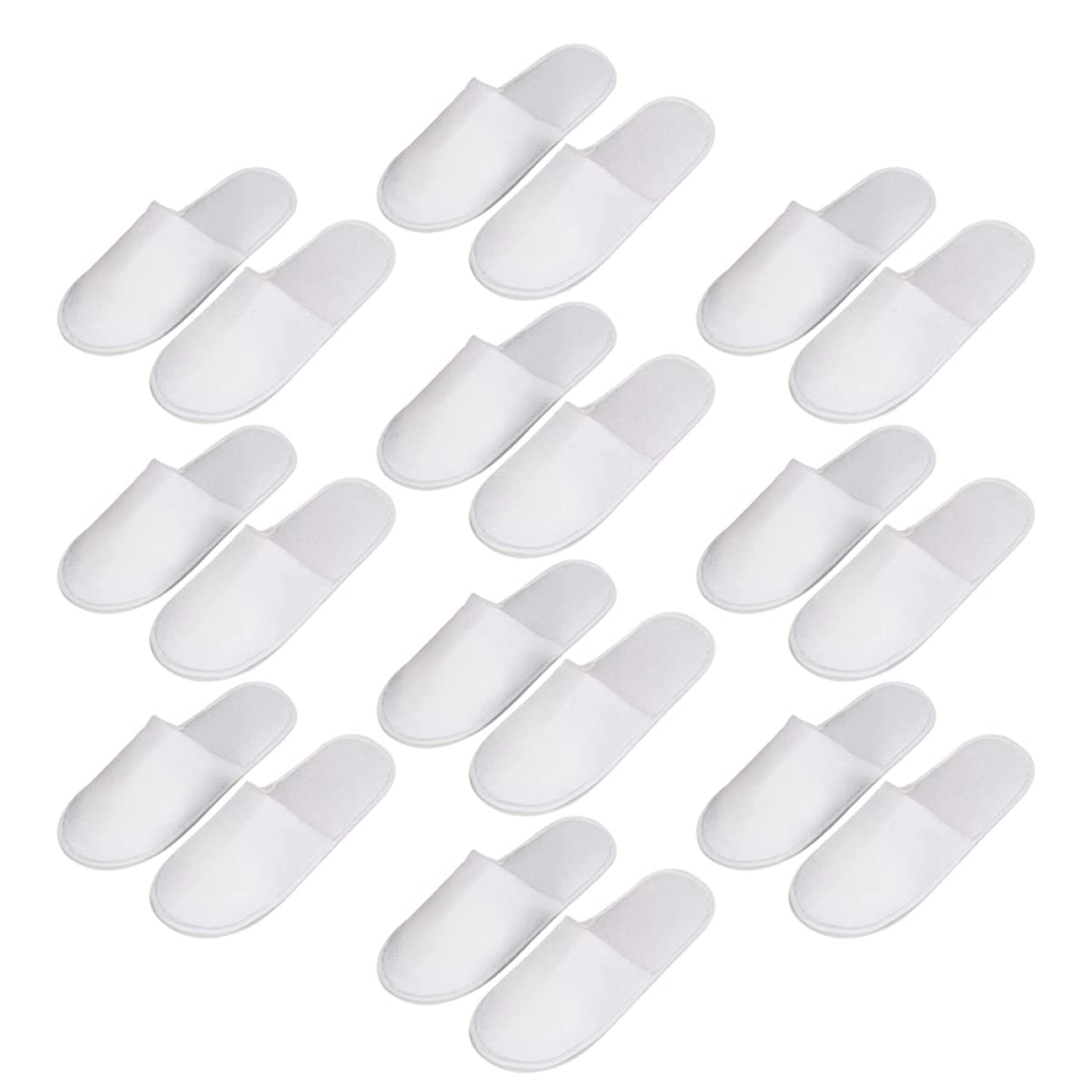 Premium White Cotton Towel Slippers - 10 Pairs Bulk Pack for Hotels, Spas & Travel | Soft Disposable Guest Slippers for Salon, Home & Hospitality Use