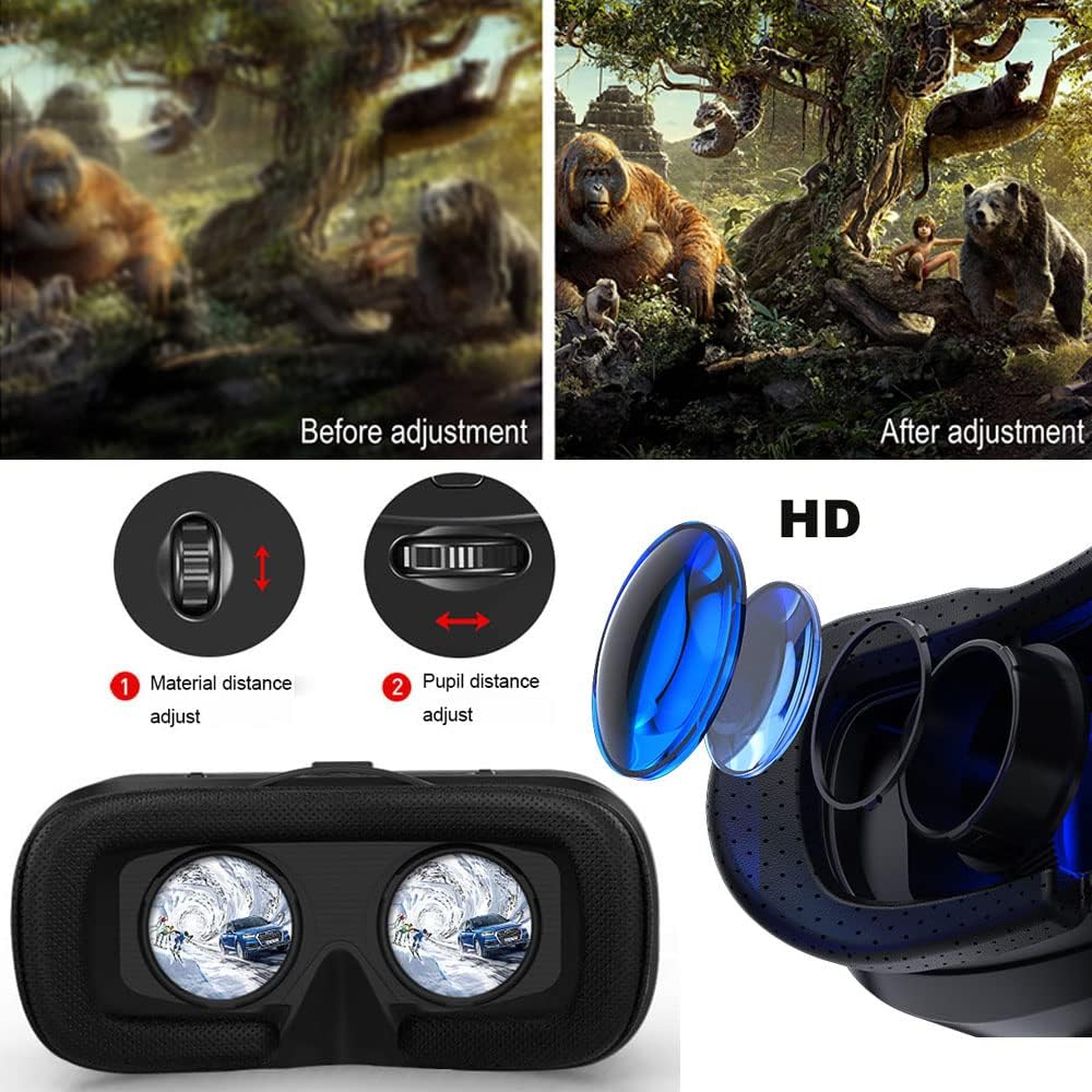 SHINECON VR Headset 3D Virtual Reality Glasses for iPhone & Android Smartphones - Immersive Gaming & Movie Watching Experience
