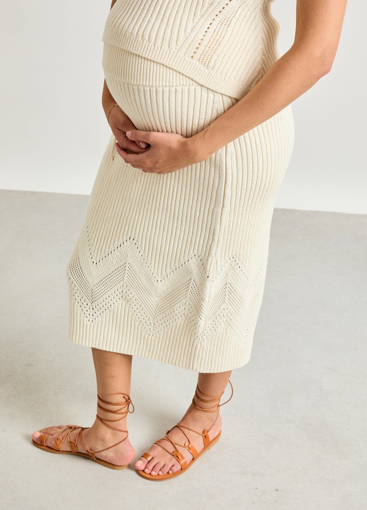 Delphine Cotton Pointelle Skirt - Women's Lace Trim Summer Skirt | Perfect for Beach Vacations, Date Nights & Casual Outings