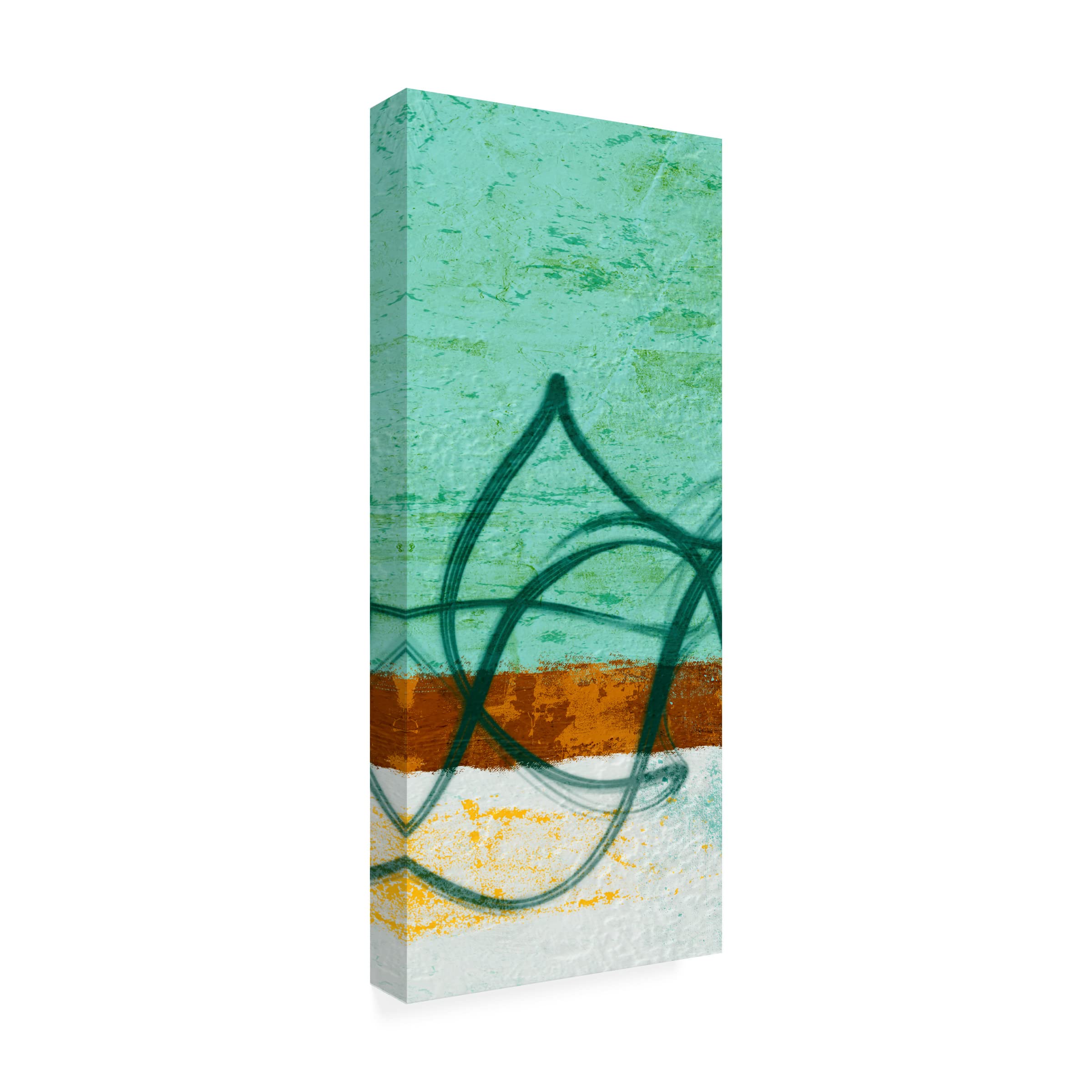 Trademark Fine Art 'Flowing Along II' Canvas Wall Art by Alonzo Saunders - Modern Abstract Painting for Living Room, Bedroom & Office Decor