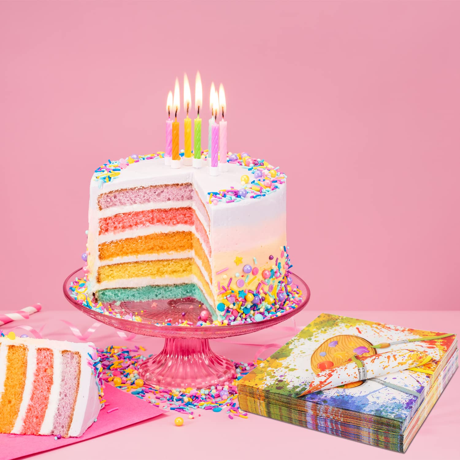 40 Pack Art Party Napkins 13x13 Inches - Paint Themed Birthday Party Supplies, Paper Napkins for Kids Art Party Decorations, Tableware for Painting Parties & Creative Celebrations