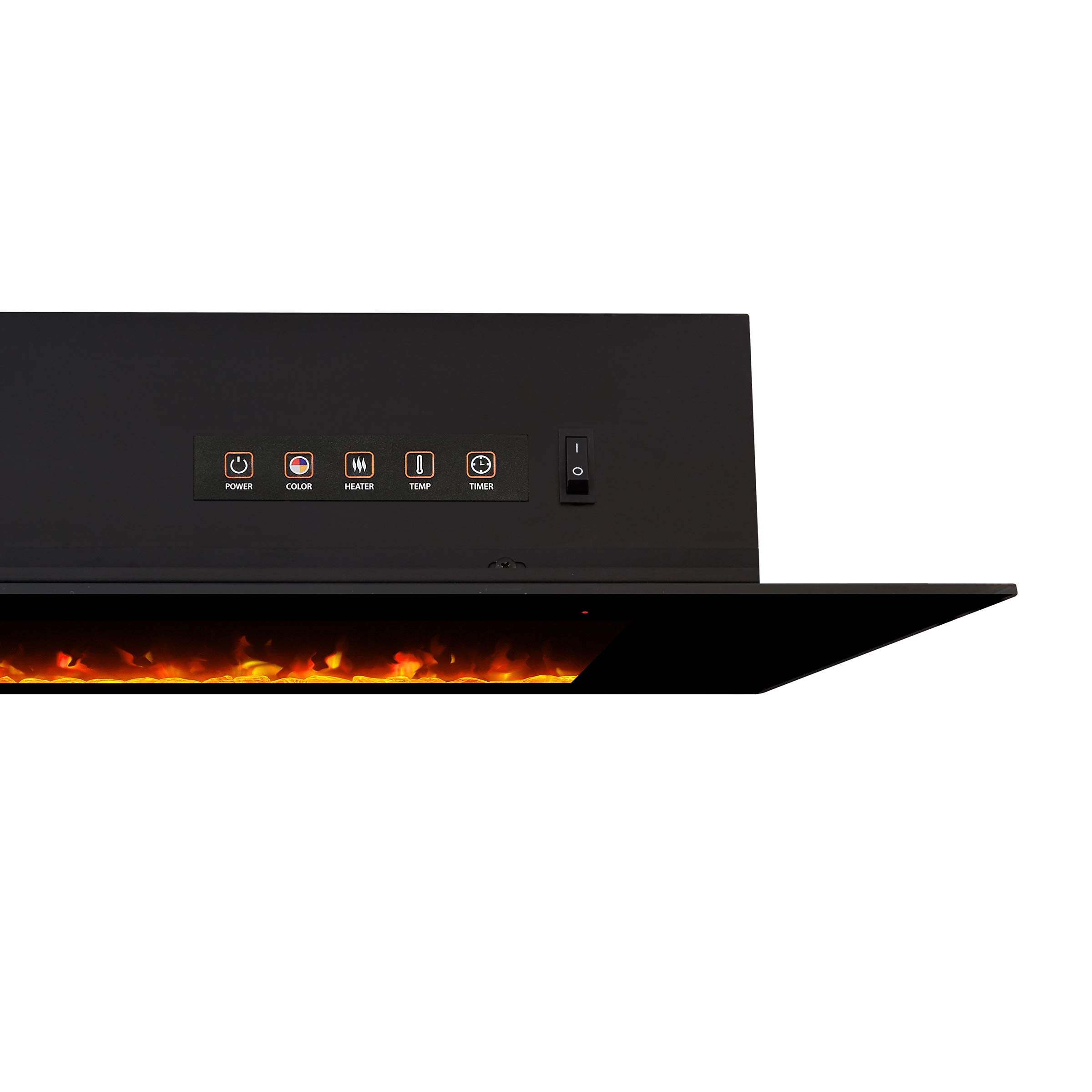 Real Flame Corretto 72-Inch Black Electric Fireplace - Modern Heating Solution for Living Room, Bedroom & Office