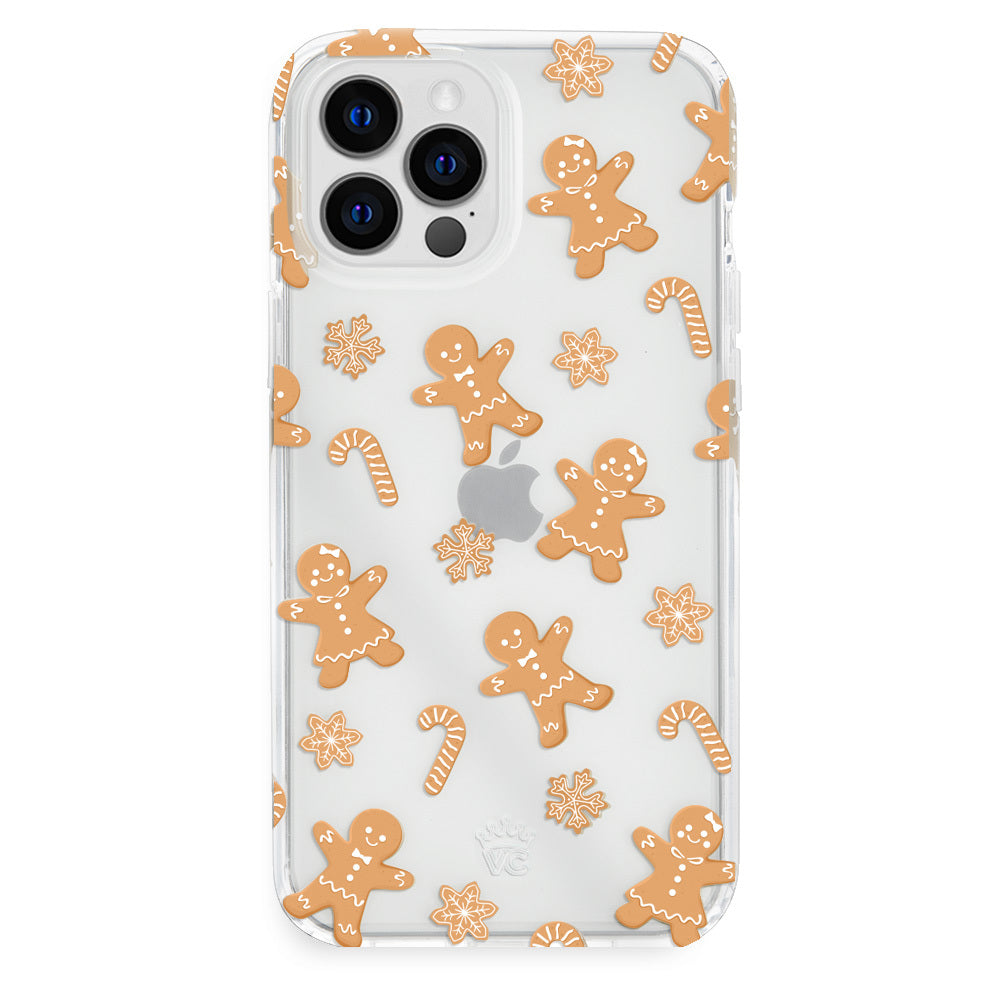 Festive Holiday Gingerbread Clear iPhone Case - Cute Christmas Design for iPhone 13/14/15/Pro/Max - Perfect for Christmas Gifts & Winter Celebrations