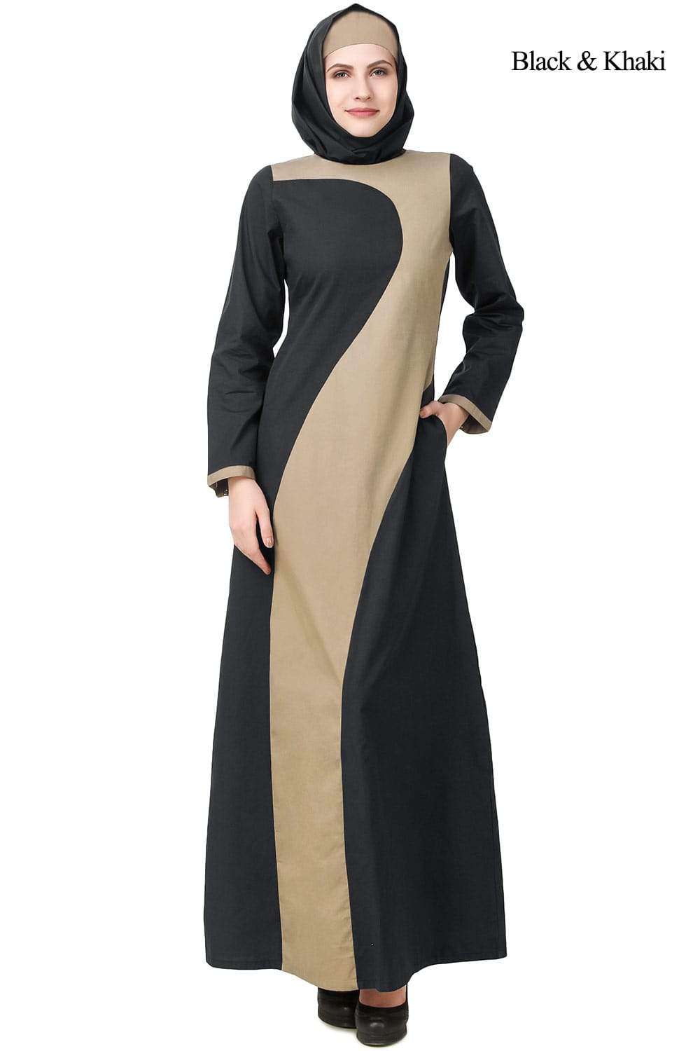 Elegant Zaib Abaya - Modest Muslim Dress for Women - Perfect for Prayer, Eid, and Special Occasions