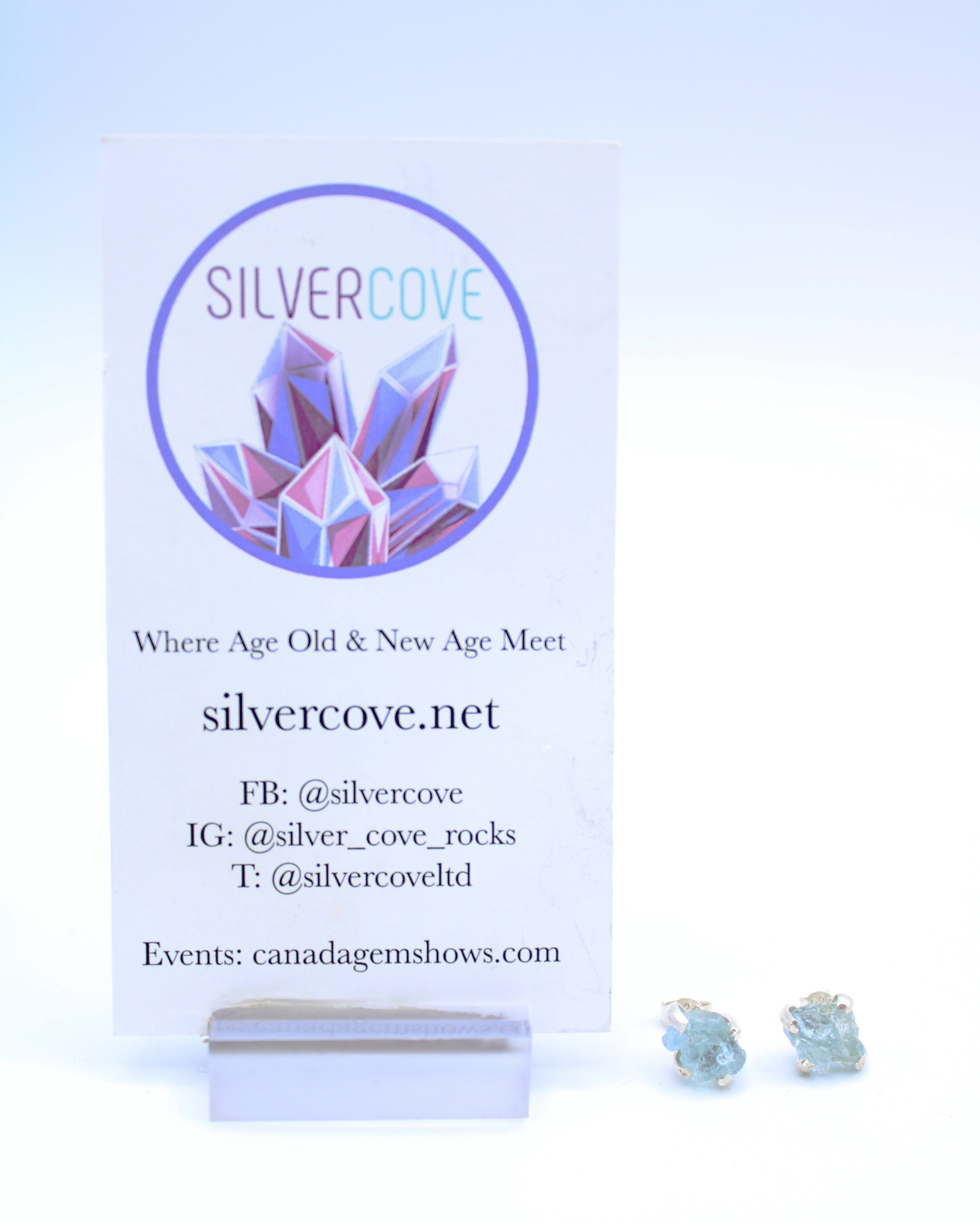 Aquamarine Stud Earrings - Sterling Silver Blue Gemstone Earrings for Women - Perfect for Weddings, Parties & Everyday Wear