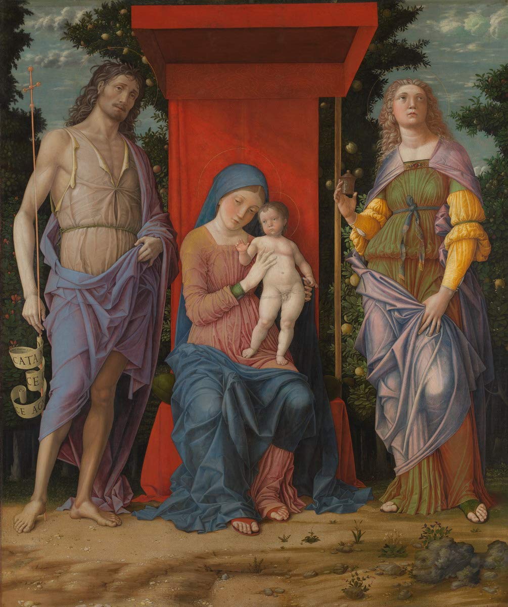 Berkin Arts Andrea Mantegna Giclee Print - The Virgin and Child with The Magdalen Saint John The Baptist - Fine Art Reproduction Poster for Wall Decor | Famous Renaissance Painting for Home, Office & Gallery Display