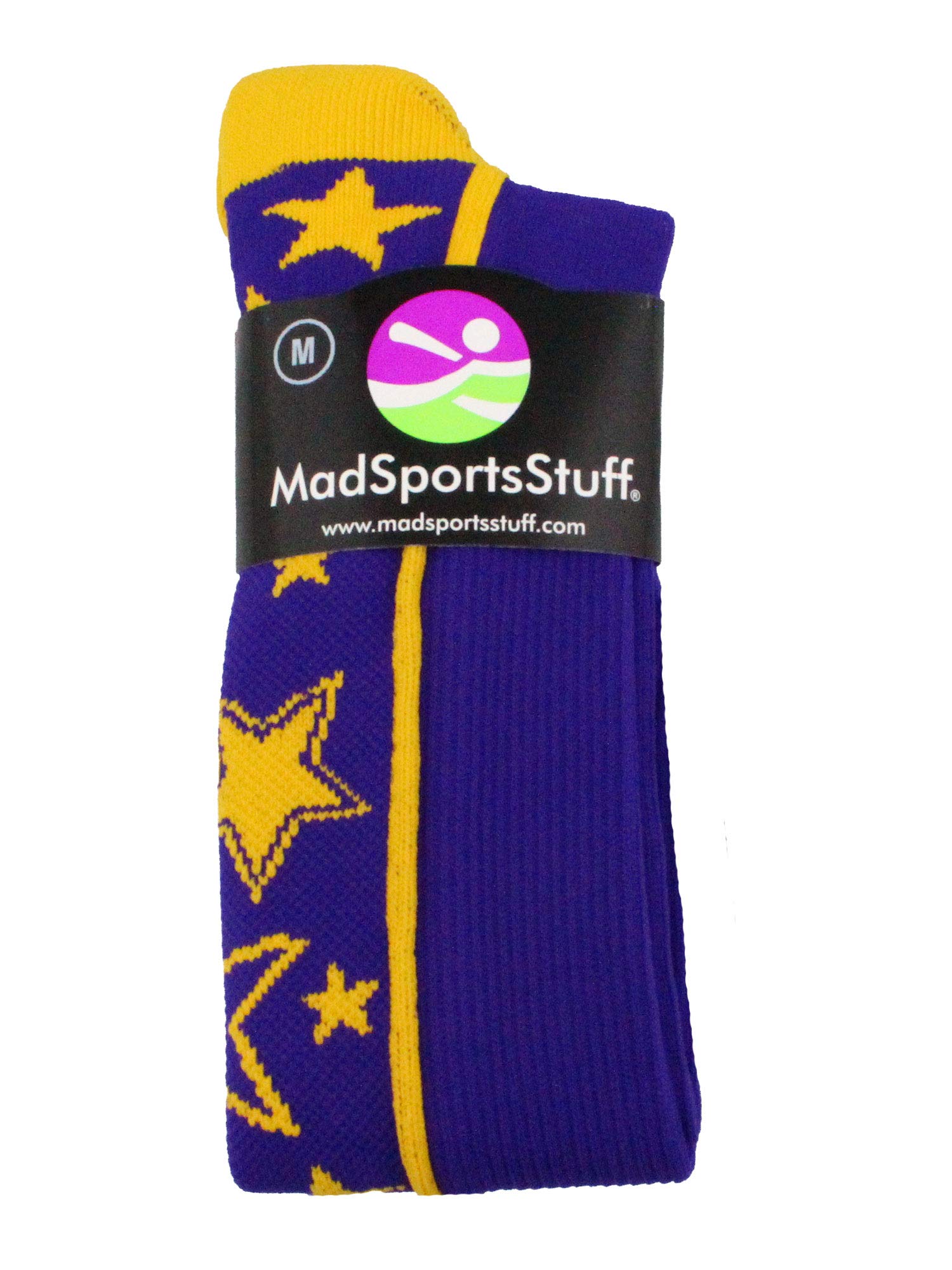 MadSportsStuff Softball Socks with Stars - Over The Calf Tall Socks for Girls, Women & Youth - Breathable Athletic Socks for Baseball, Softball & Sports Practice