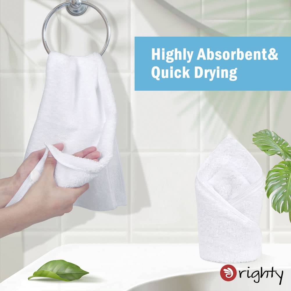Orighty 6-Pack White Hand Towels - Quick Drying & Absorbent Microfiber Gym Towels 16x28 inches - Lightweight & Thin White Yoga Towel for Gym, Travel & Home - Multi-Purpose Camping Towel for SPA, Hotel, Bathroom & Outdoor Activities