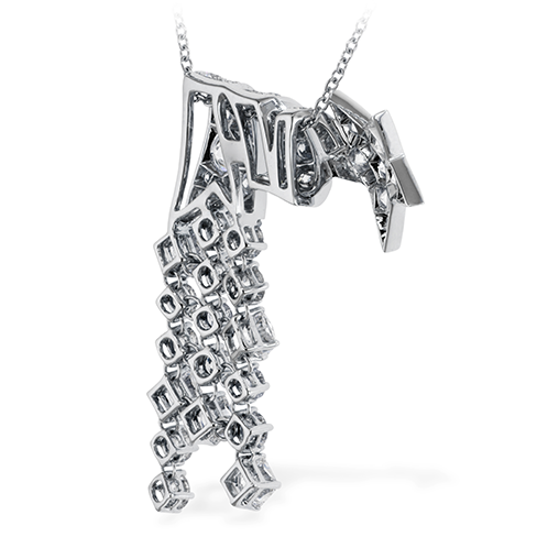 Hearts On Fire Illa Asymmetrical Diamond Pendant Necklace - 14K White Gold Elegant Jewelry for Women, Perfect Gift for Anniversary, Valentine's Day & Special Occasions
