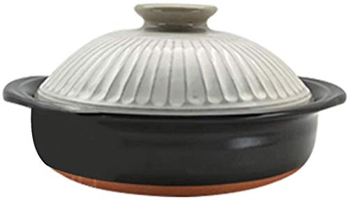 Premium Ceramic Casserole Dish - Non-Stick Japanese Donabe Hot Pot & Rice Cooker - Round Clay Cookware for Stovetop - Perfect for Soups, Stews & Asian Cooking at Home
