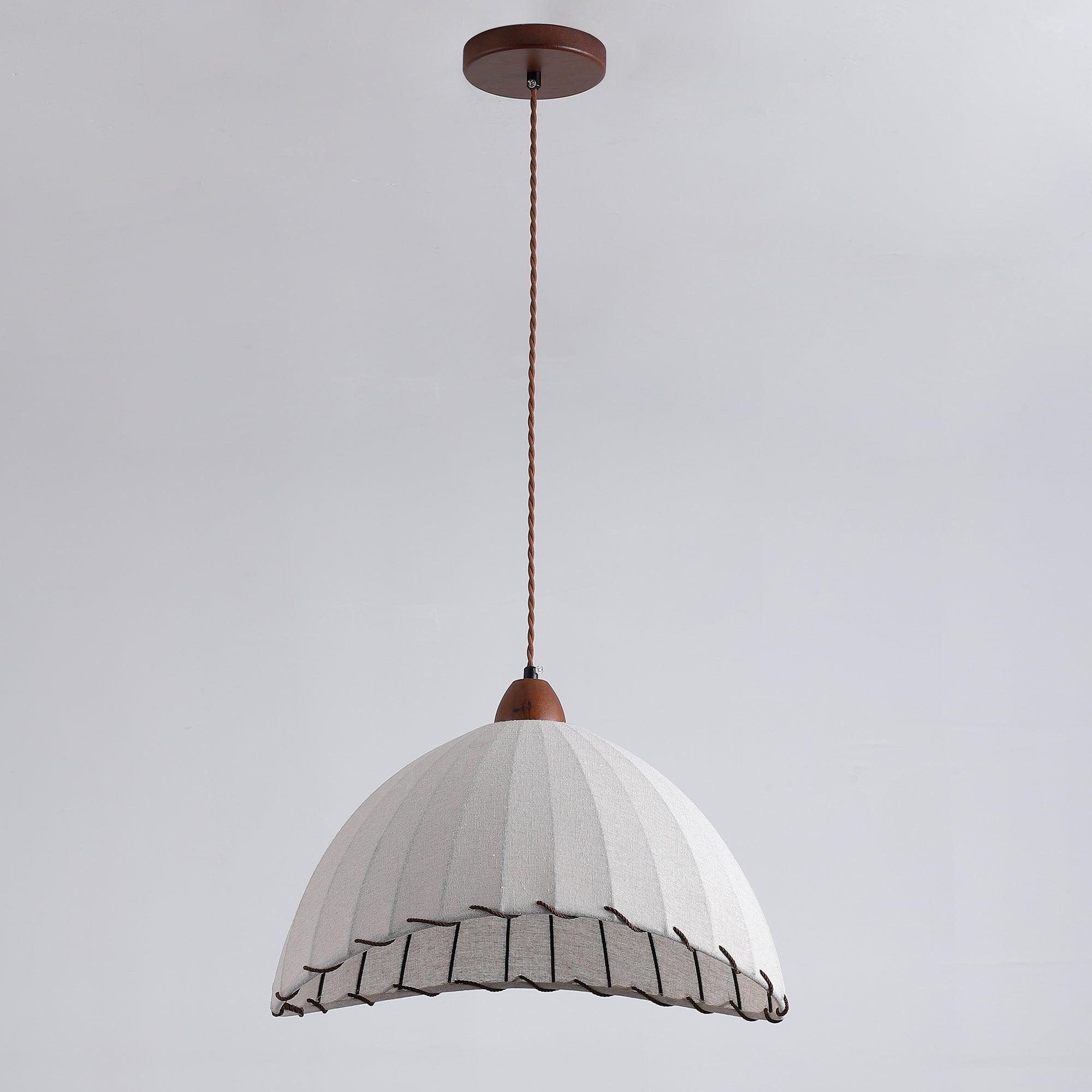 Modern Fabric Pendant Lamp - Handwoven Rattan Hanging Light for Dining Room, Bedroom, Living Room & Kitchen | Boho Chic Ceiling Fixture with Warm Ambient Lighting