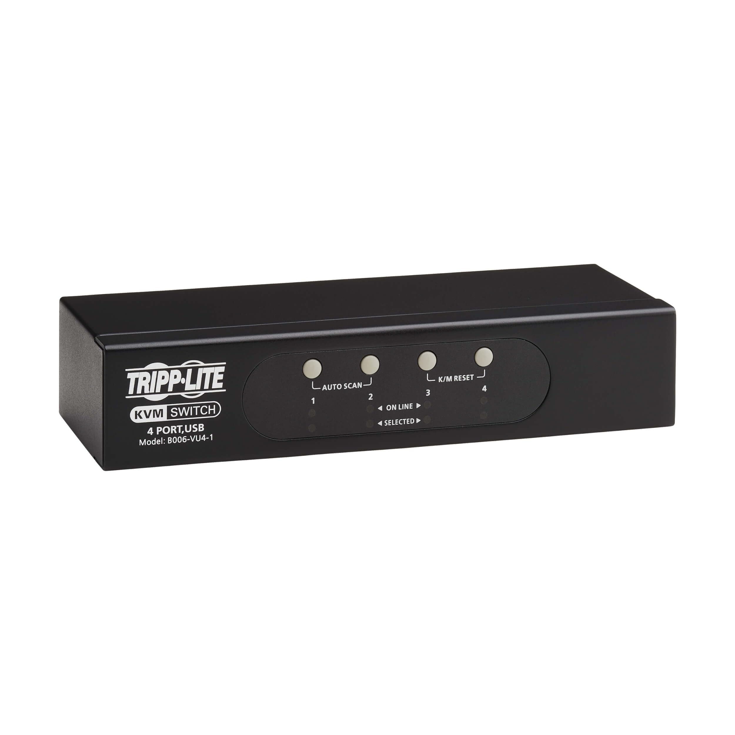 Tripp Lite 4-Port KVM Switch with VGA & USB/PS2 Ports - Control 4 Computers with 1 Monitor for Windows, Mac, Linux - Plug & Play for Home Office, Gaming & IT Workstations - 3 Year Warranty (B006-VU4-1)