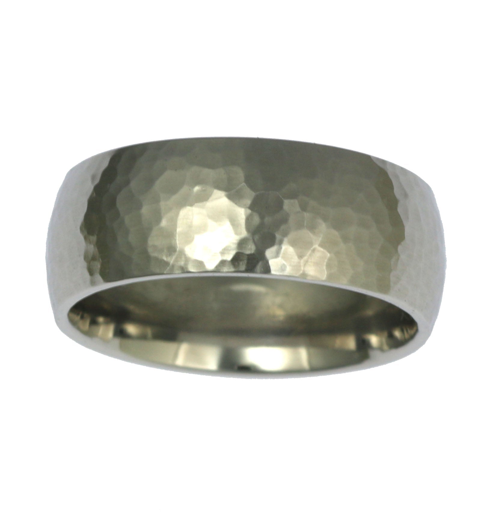 8mm Hammered Comfort Fit Stainless Steel Men's Wedding Band Ring - Durable & Hypoallergenic Jewelry for Grooms, Anniversary Gifts & Everyday Wear