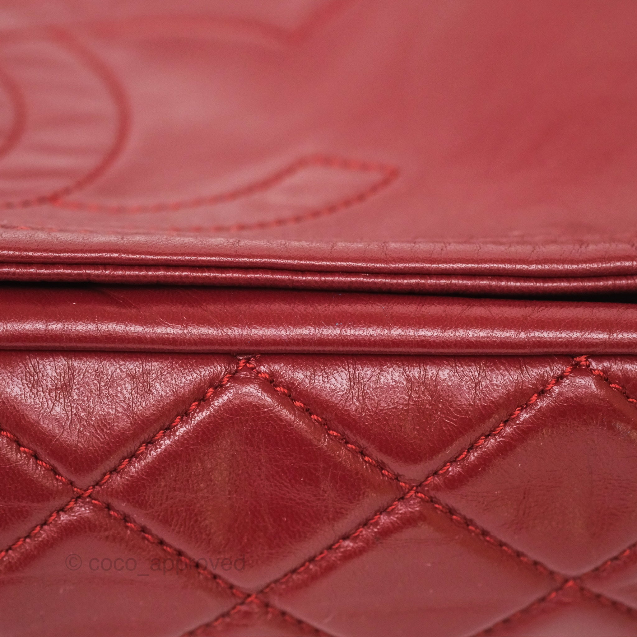 Chanel CC Flap Shoulder Bag in Dark Red Crumpled Leather with Silver Hardware - Luxury Crossbody Bag for Women, Perfect for Date Night & Evening Events
