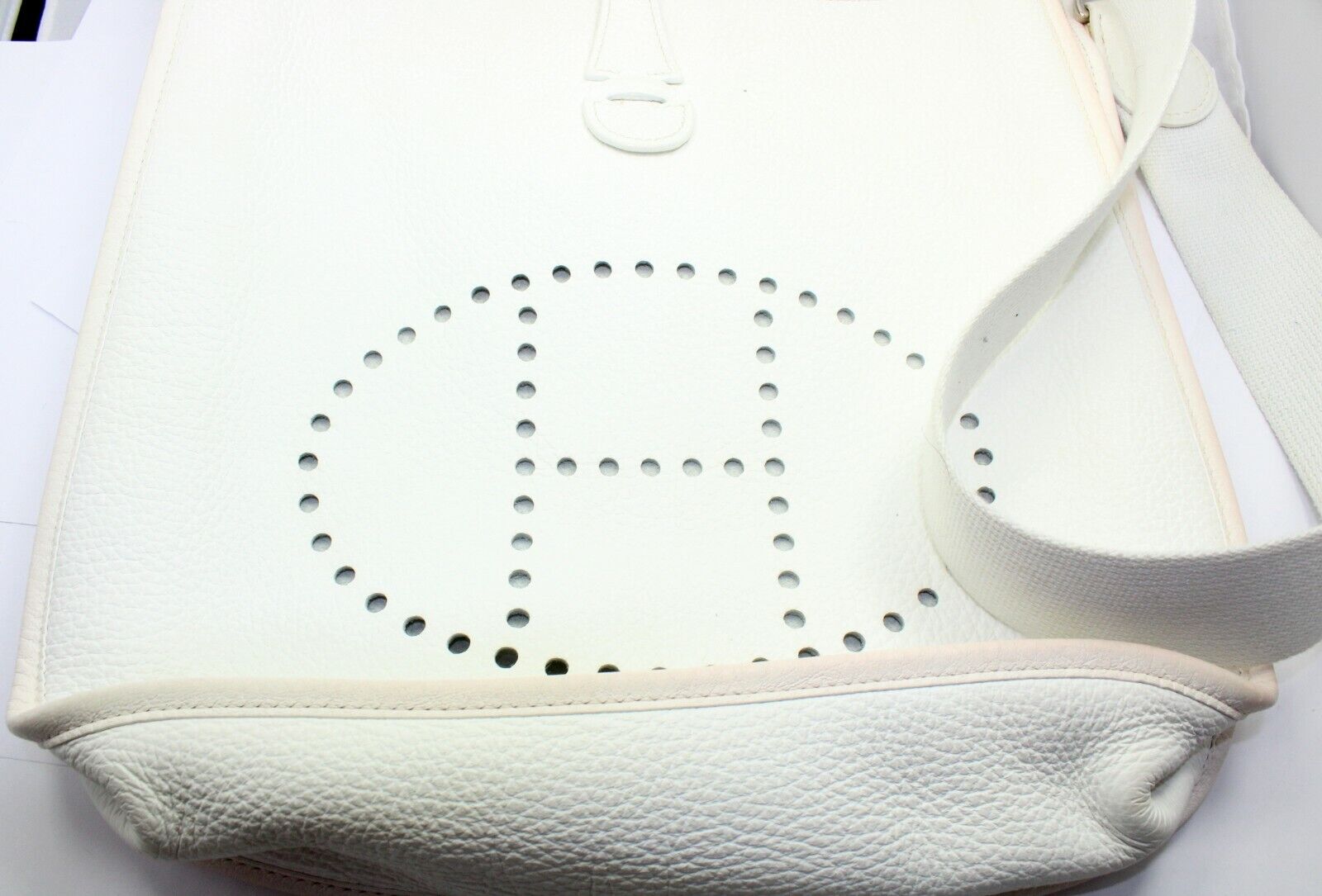 Authentic Hermes Evelyne PM Handbag in Parchment White Clemence Leather - Luxury Shoulder Bag for Women, Perfect for Work, Travel & Everyday Use