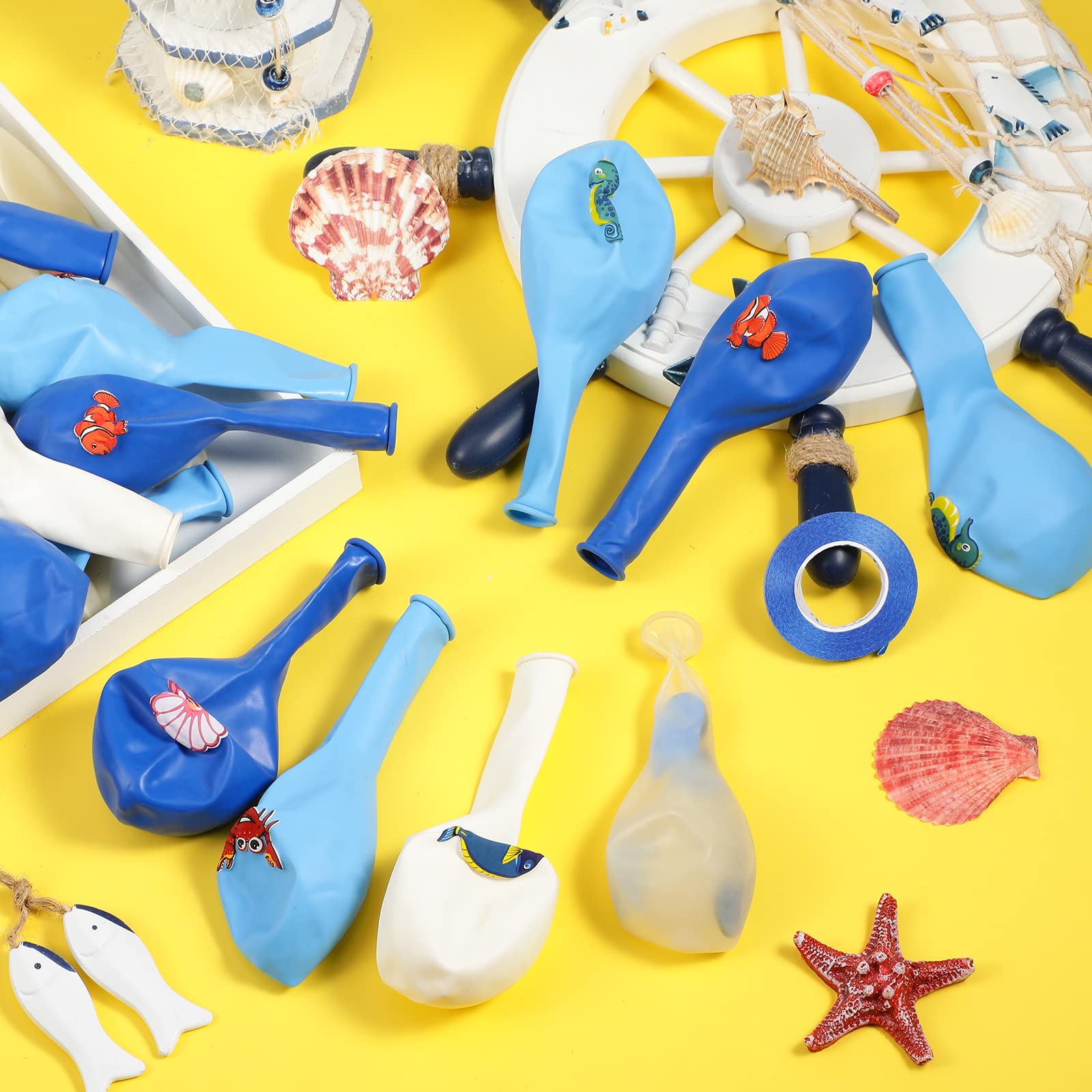 50 Pieces Sea Animals Balloons - Under the Sea Party Decorations, Ocean Theme Latex Balloons for Birthday, Baby Shower & Beach Parties - Perfect for Boys, Girls & Marine Creatures Lovers - Great for Underwater Decor, Pool Parties & Nautical Events
